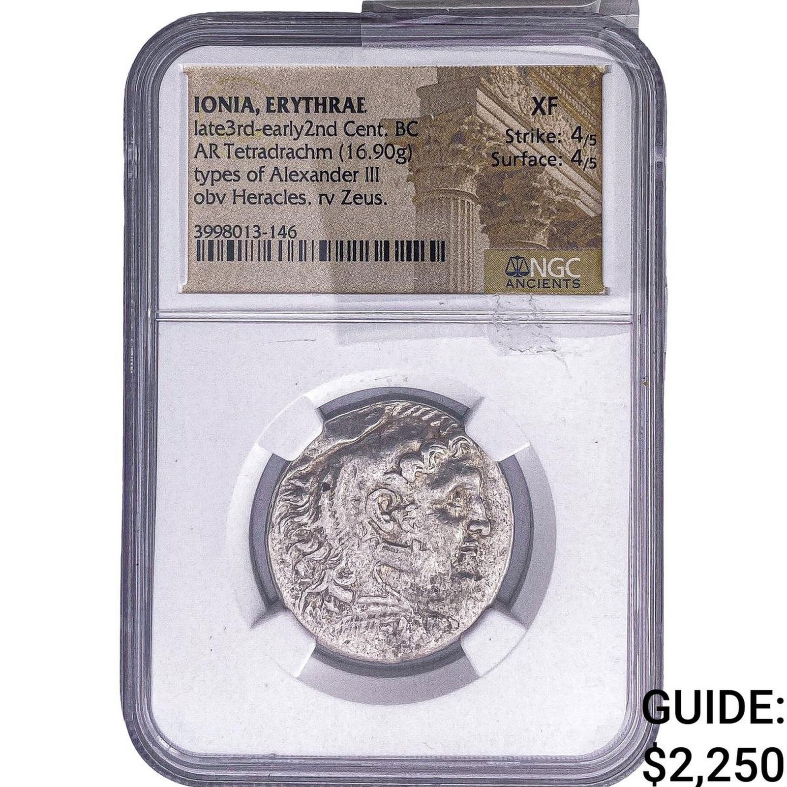Ionia, Erythrae Late 3rd-2nd Cent. BV Silver Tetradrachm NGC XF: Ionia, Erythrae Late 3rd-2nd Cent. BV Silver Tetradrachm NGC XF