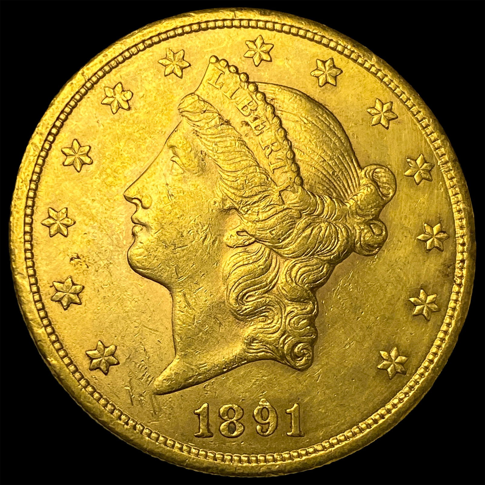 1891-S Gold $20 Liberty Head Double Eagle CLOSELY UNCIRCULATED (1 of 2)