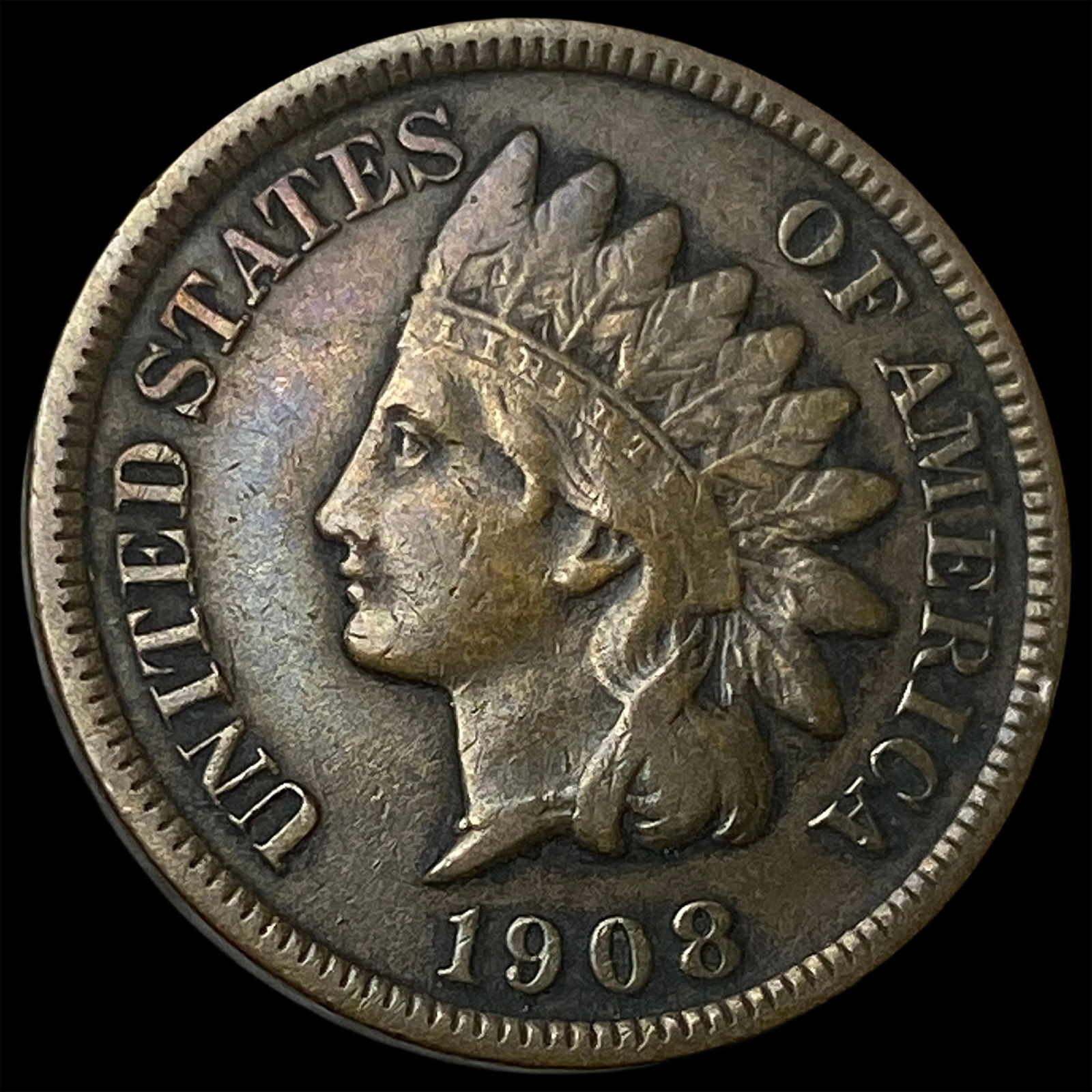 1908-S Indian Head Cent NEARLY UNCIRCULATED (1 of 2)