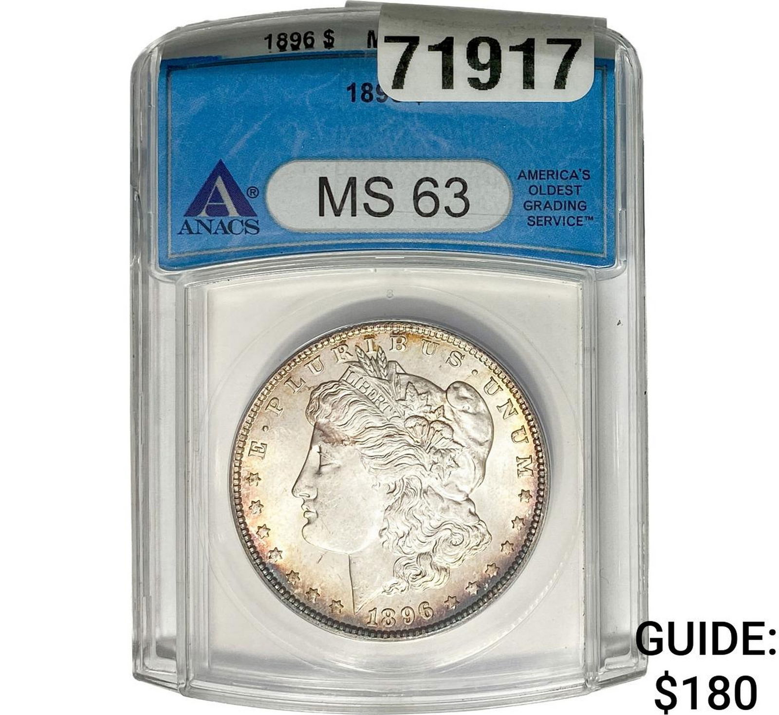 1896 Morgan Silver Dollar ANACS MS63: 1896 Morgan Silver Dollar ANACS MS63