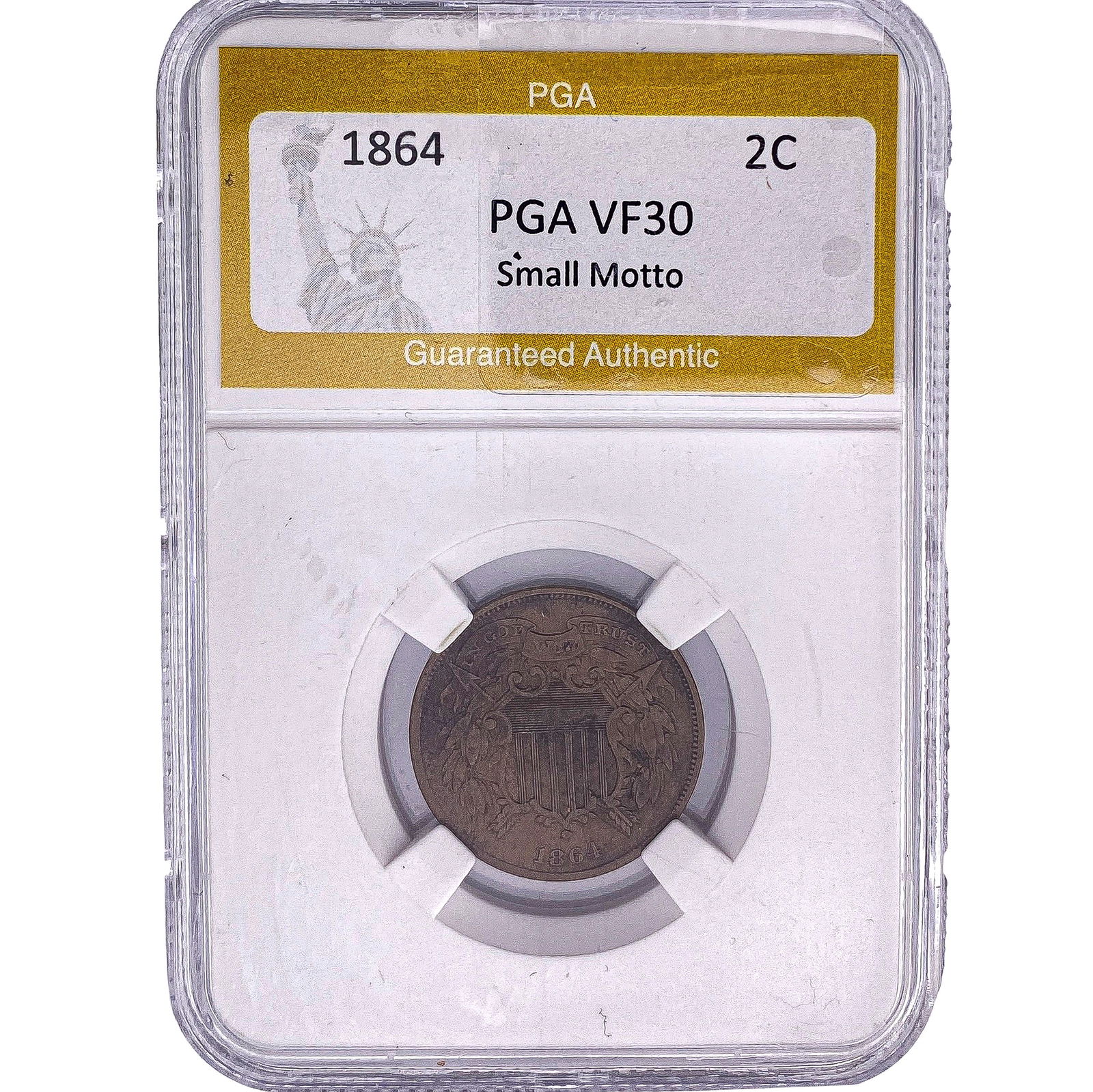 1864 Two Cent Piece PGA VF30 Small Motto (1 of 2)