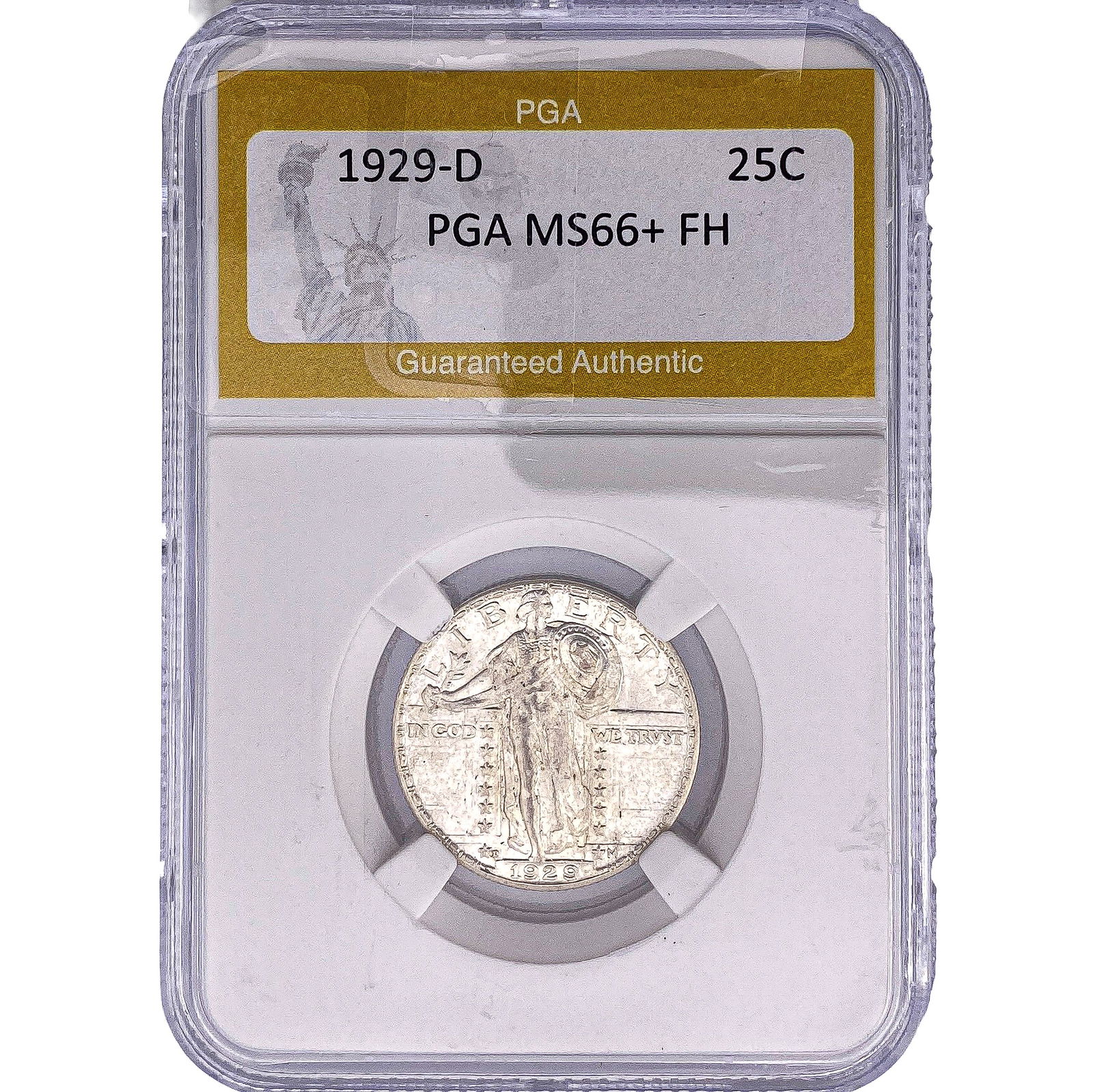 1929-D Standing Liberty Quarter PGA MS66+ FH: 1929-D Standing Liberty Quarter PGA MS66+ FH