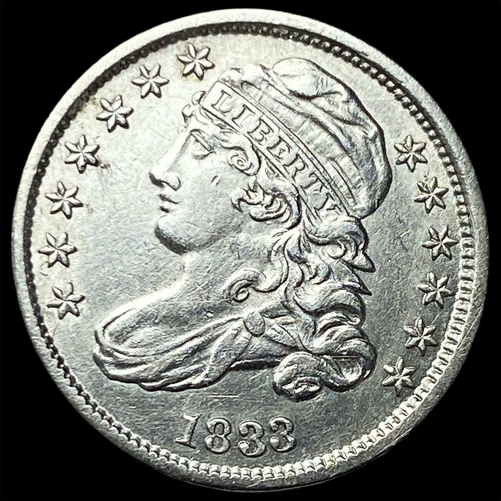 1833 Silver Capped Bust Dime CHOICE AU: 1833 Silver Capped Bust Dime CHOICE AU