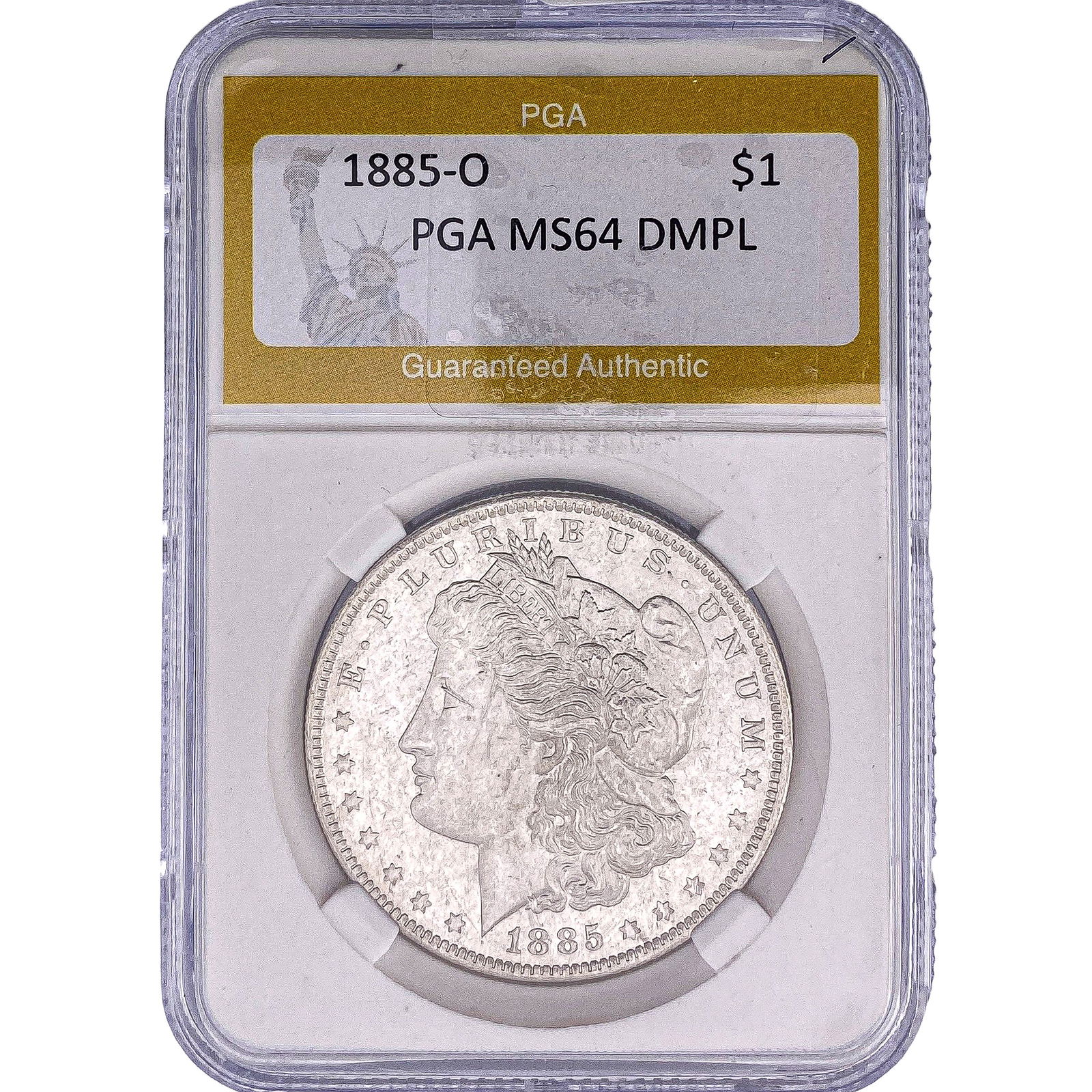 1885-O Morgan Silver Dollar PGA MS64 DMPL: 1885-O Morgan Silver Dollar PGA MS64 DMPL