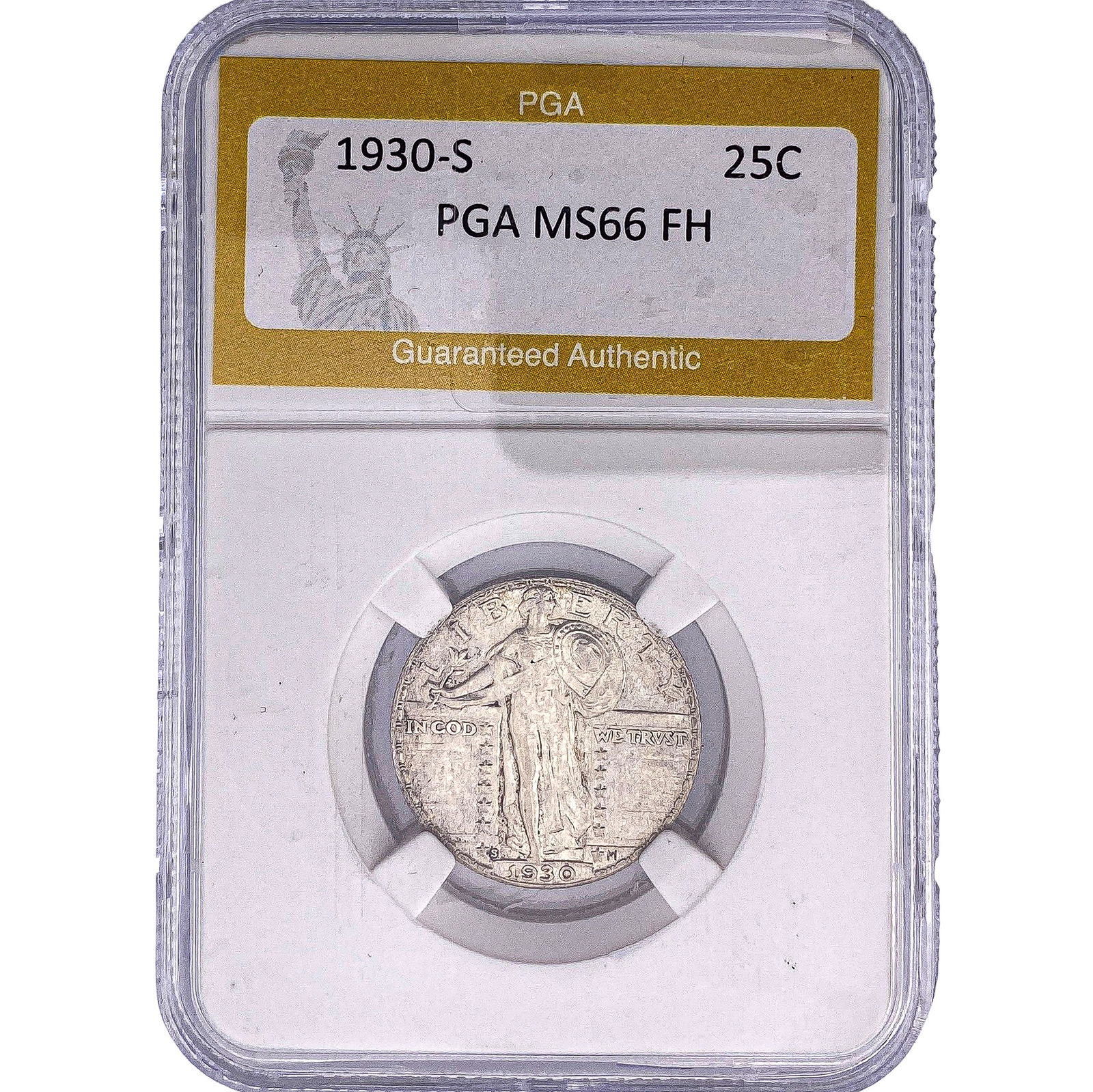 1930-S Standing Liberty Quarter PGA MS66 FH: 1930-S Standing Liberty Quarter PGA MS66 FH