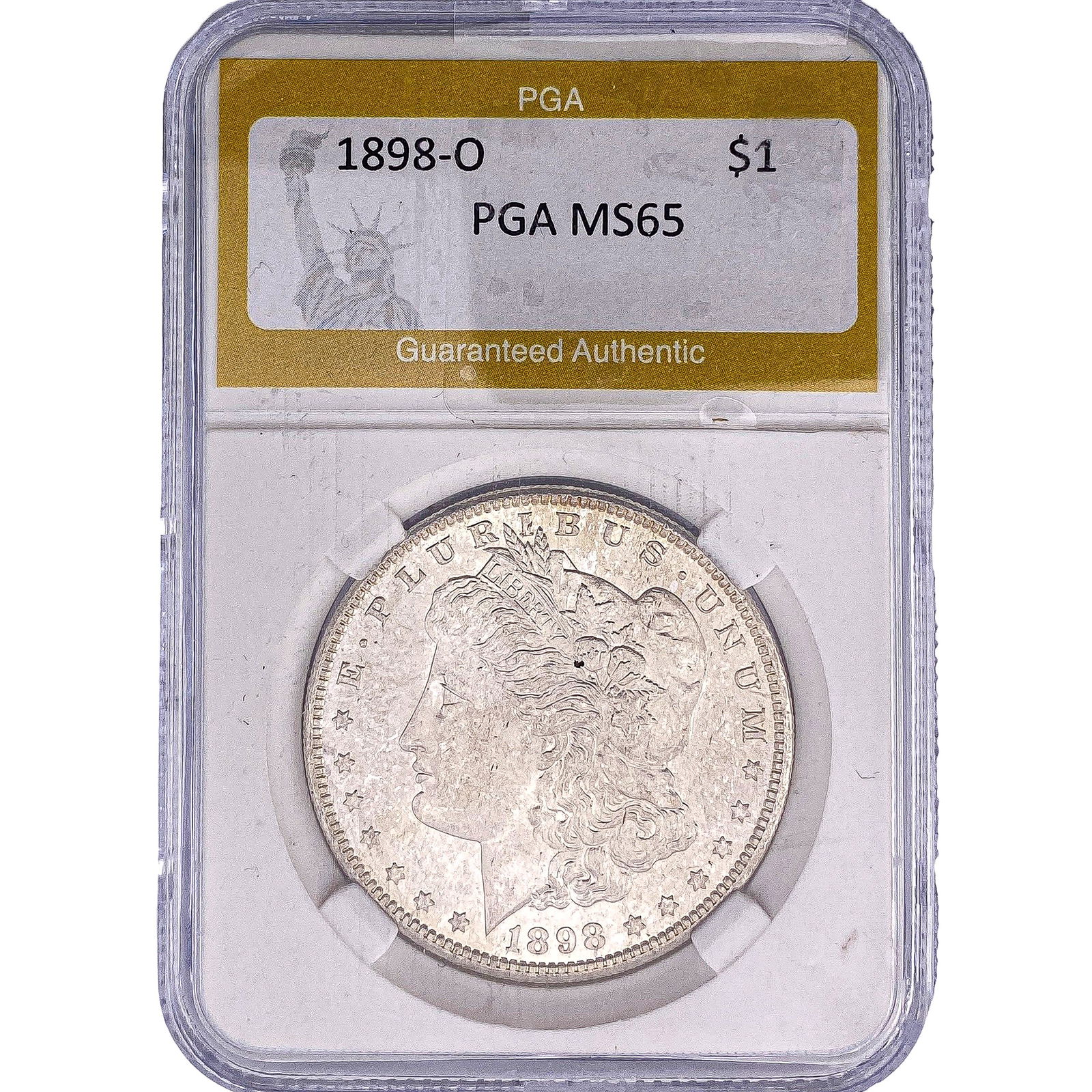 1898-O Morgan Silver Dollar PGA MS65: 1898-O Morgan Silver Dollar PGA MS65