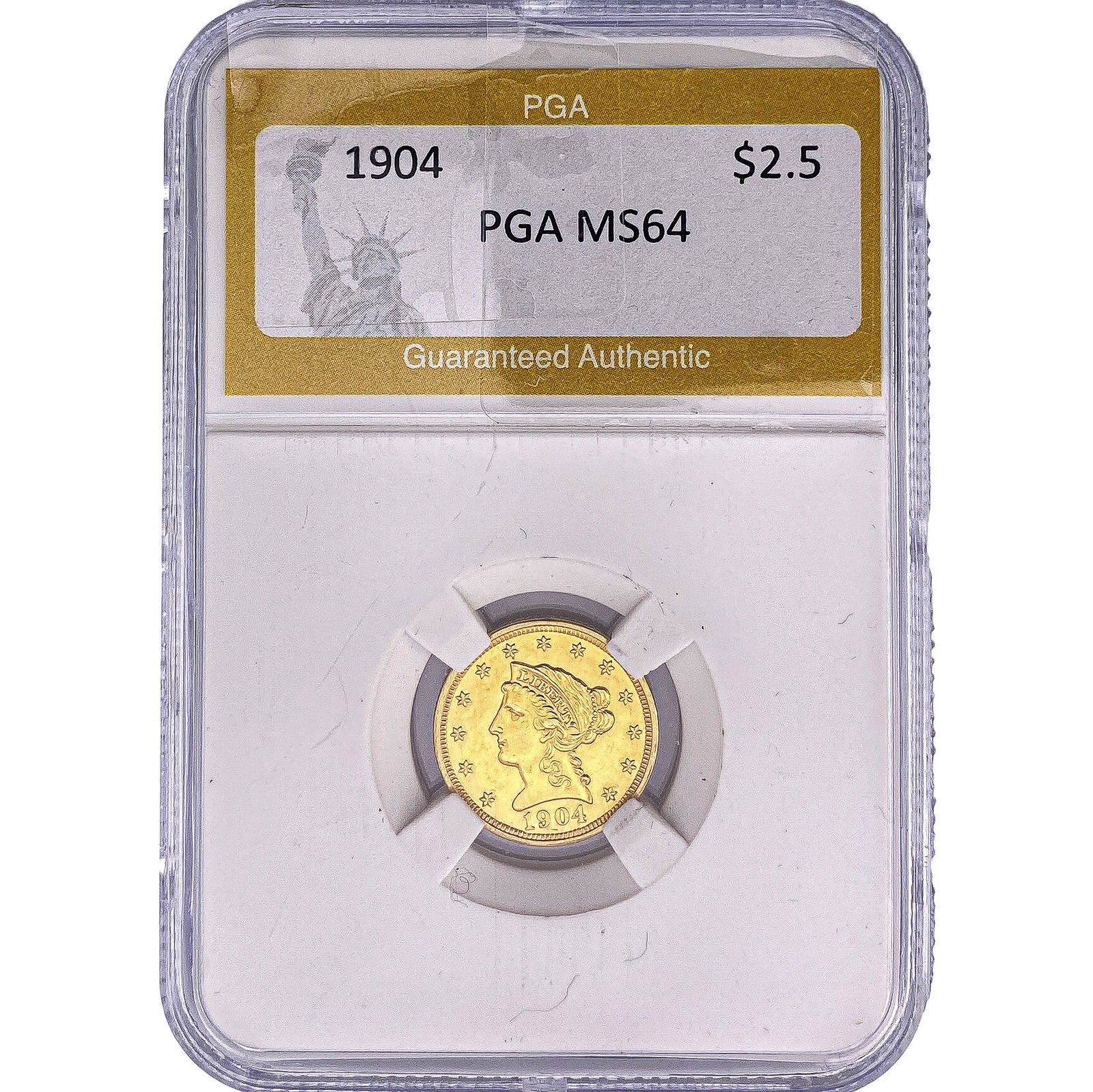 1904 $2.50 Gold Quarter Eagle PGA MS64: 1904 $2.50 Gold Quarter Eagle PGA MS64