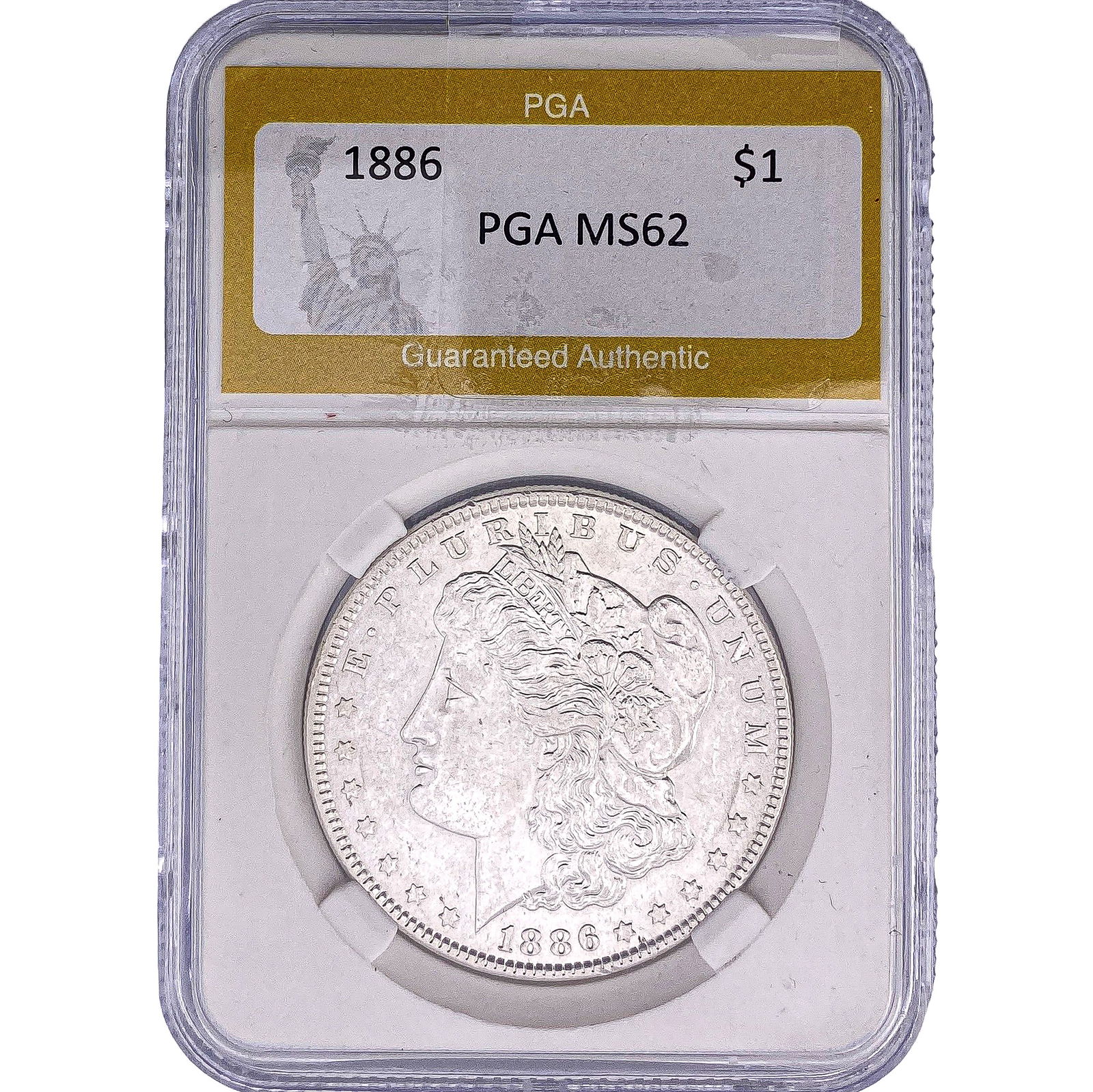 1886 Morgan Silver Dollar PGA MS62: 1886 Morgan Silver Dollar PGA MS62