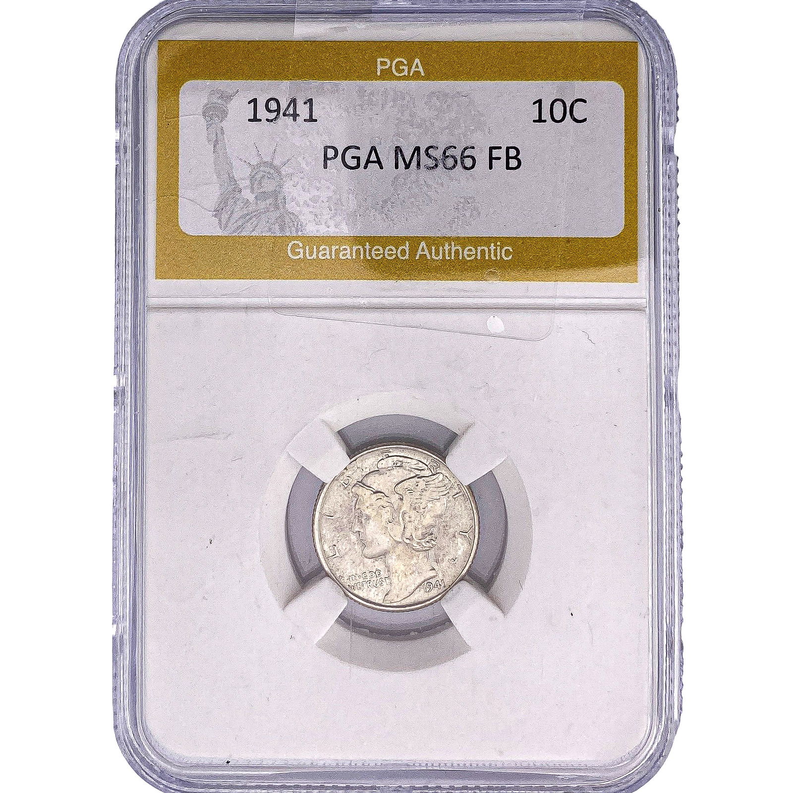 1941 Mercury Silver Dime PGA MS66 FB: 1941 Mercury Silver Dime PGA MS66 FB