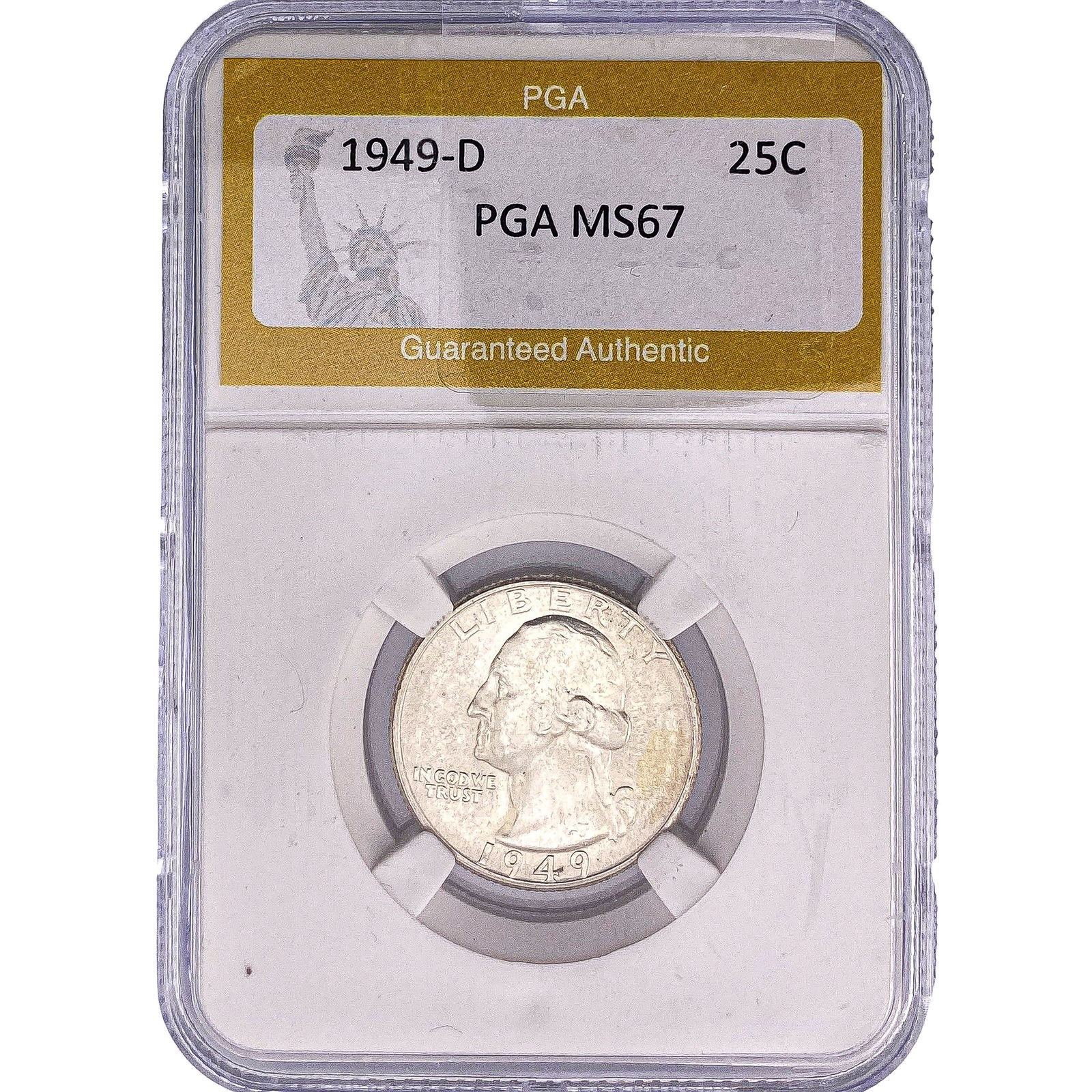 1949-D Washington Silver Quarter PGA MS67: 1949-D Washington Silver Quarter PGA MS67