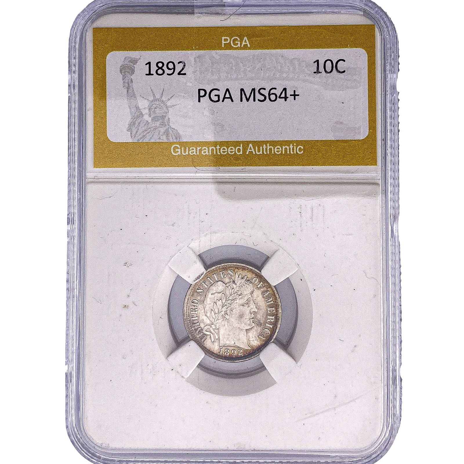 1892 Barber Dime PGA MS64+: 1892 Barber Dime PGA MS64+