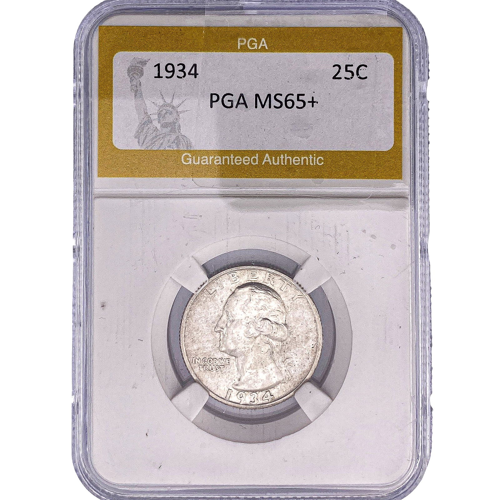 1934 Washington Silver Quarter PGA MS65+: 1934 Washington Silver Quarter PGA MS65+