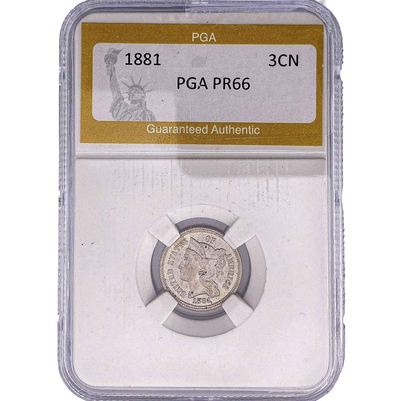1881 Nickel Three Cent PGA PR66: 1881 Nickel Three Cent PGA PR66