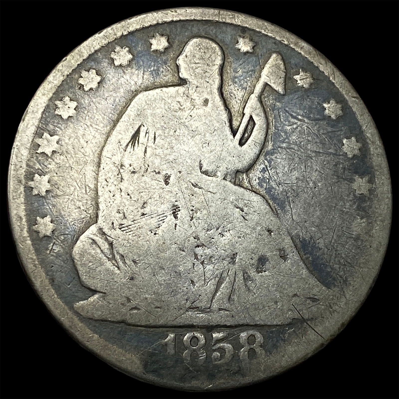 1858-O Silver Half Dollar (Seated Liberty) HIGH GRADE (1 of 2)