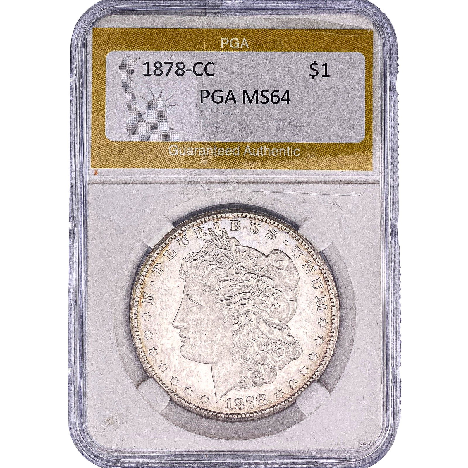1878-CC Morgan Silver Dollar PGA MS64: 1878-CC Morgan Silver Dollar PGA MS64