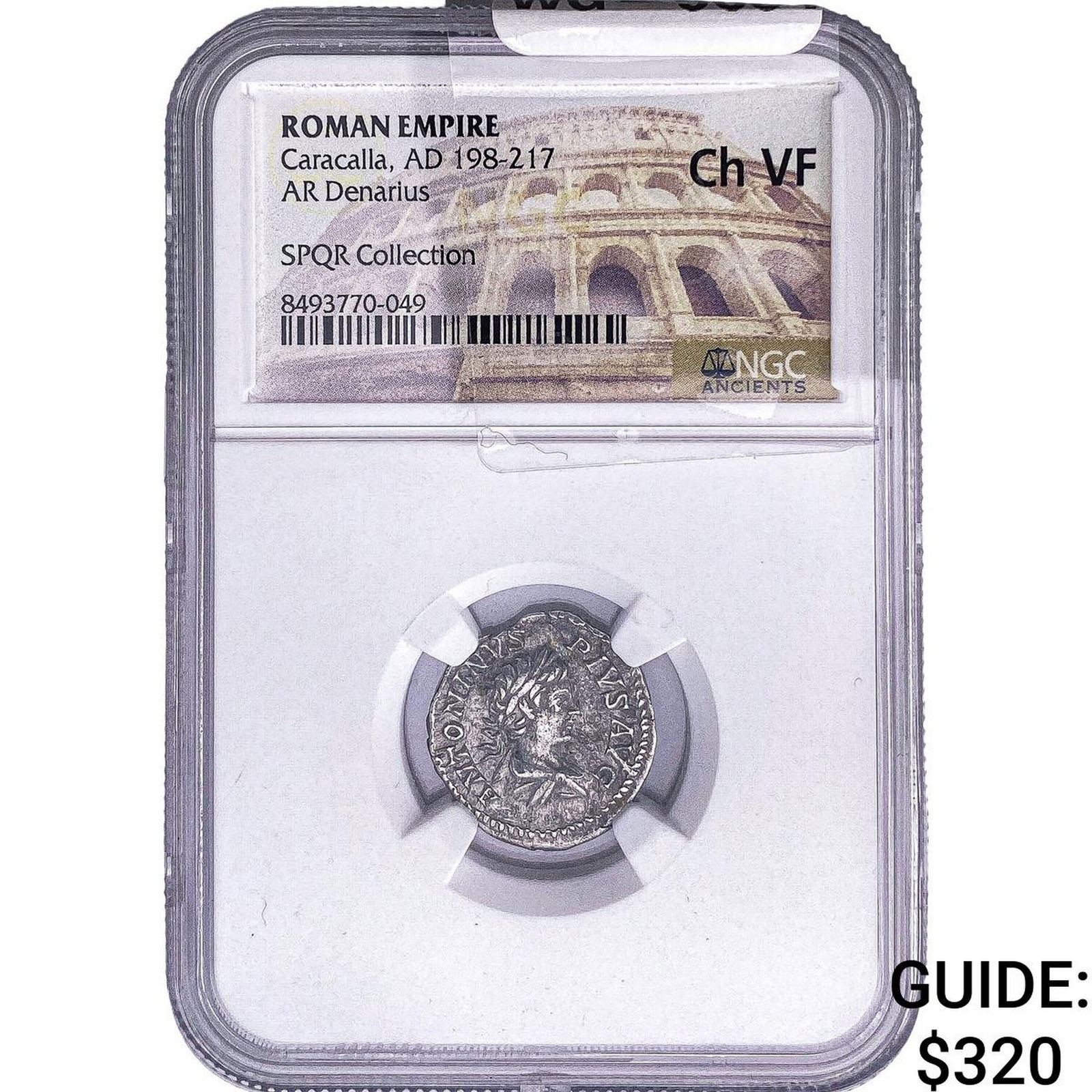 Roman Empire Caracalla 198-217 AD Silver Denarius NGC Ch VF: Roman Empire Caracalla 198-217 AD Silver Denarius NGC Ch VF