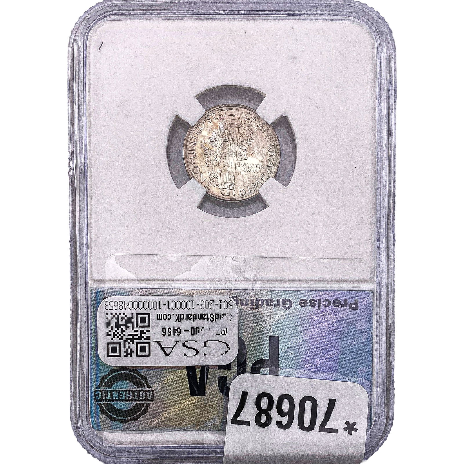 1943 Mercury Silver Dime PGA MS68 - 2