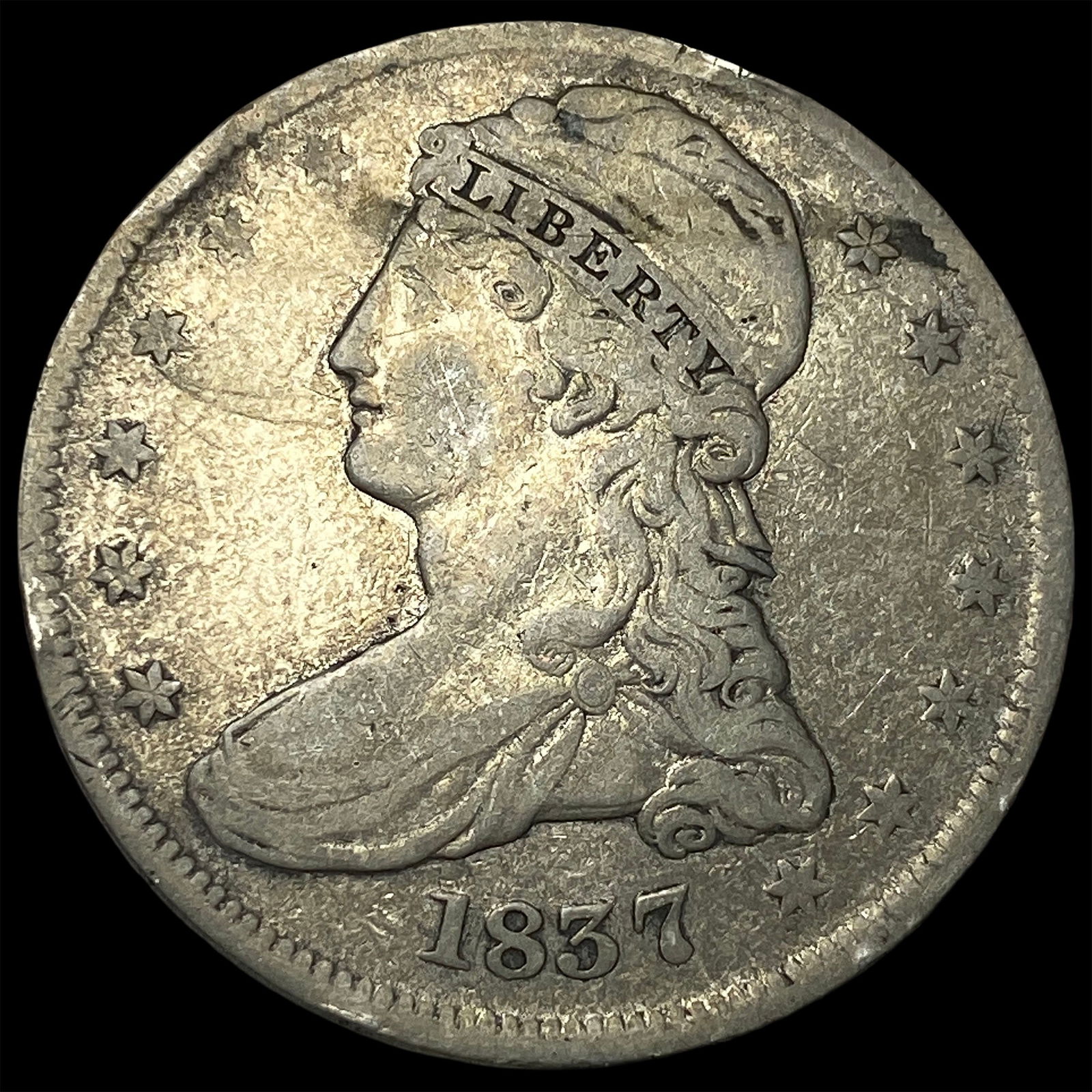 1837 Capped Bust Half Dollar LIGHTLY CIRCULATED (1 of 2)