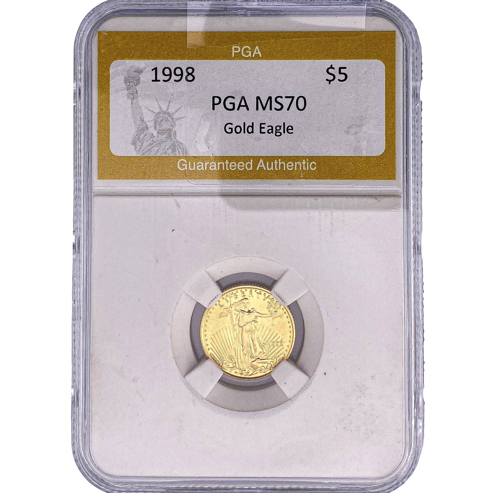 1998 1/10oz $5 Gold Eagle PGA MS70: 1998 1/10oz $5 Gold Eagle PGA MS70