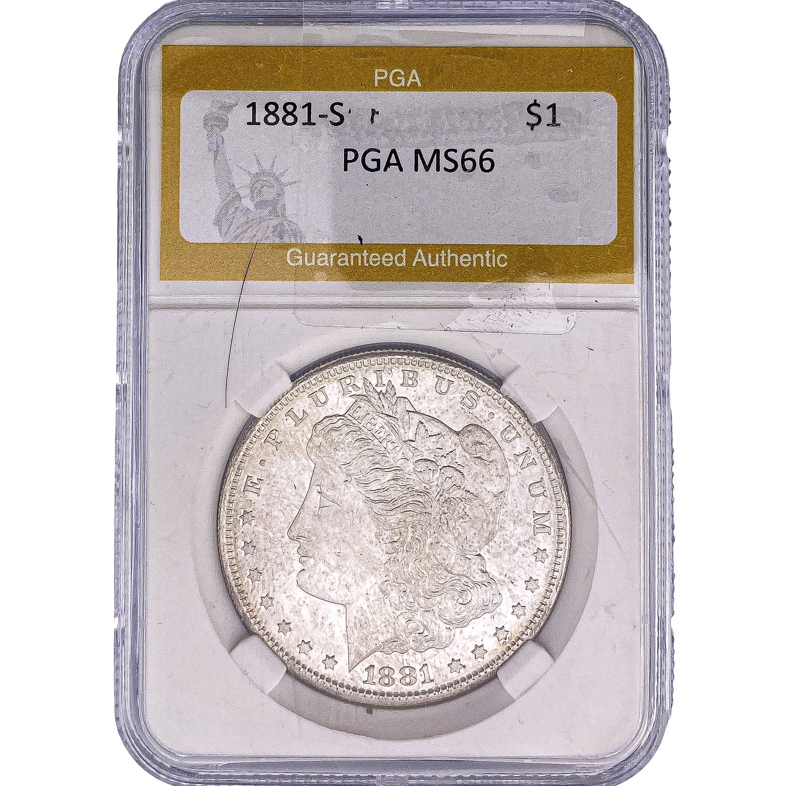 1881-S Morgan Silver Dollar PGA MS66: 1881-S Morgan Silver Dollar PGA MS66