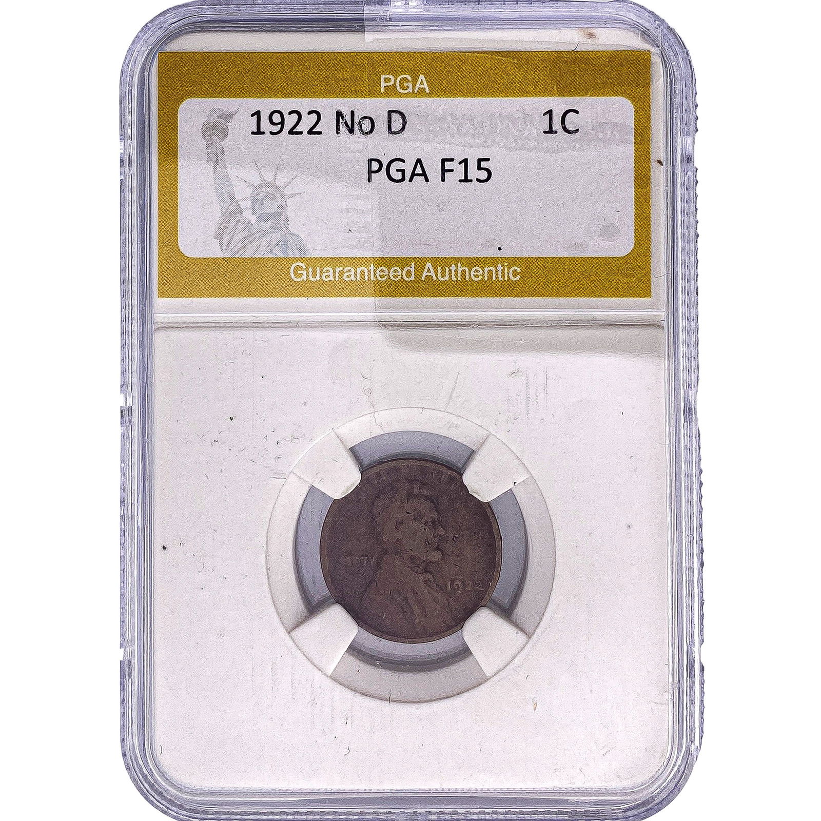 1922 No D Wheat Cent PGA F15: 1922 No D Wheat Cent PGA F15