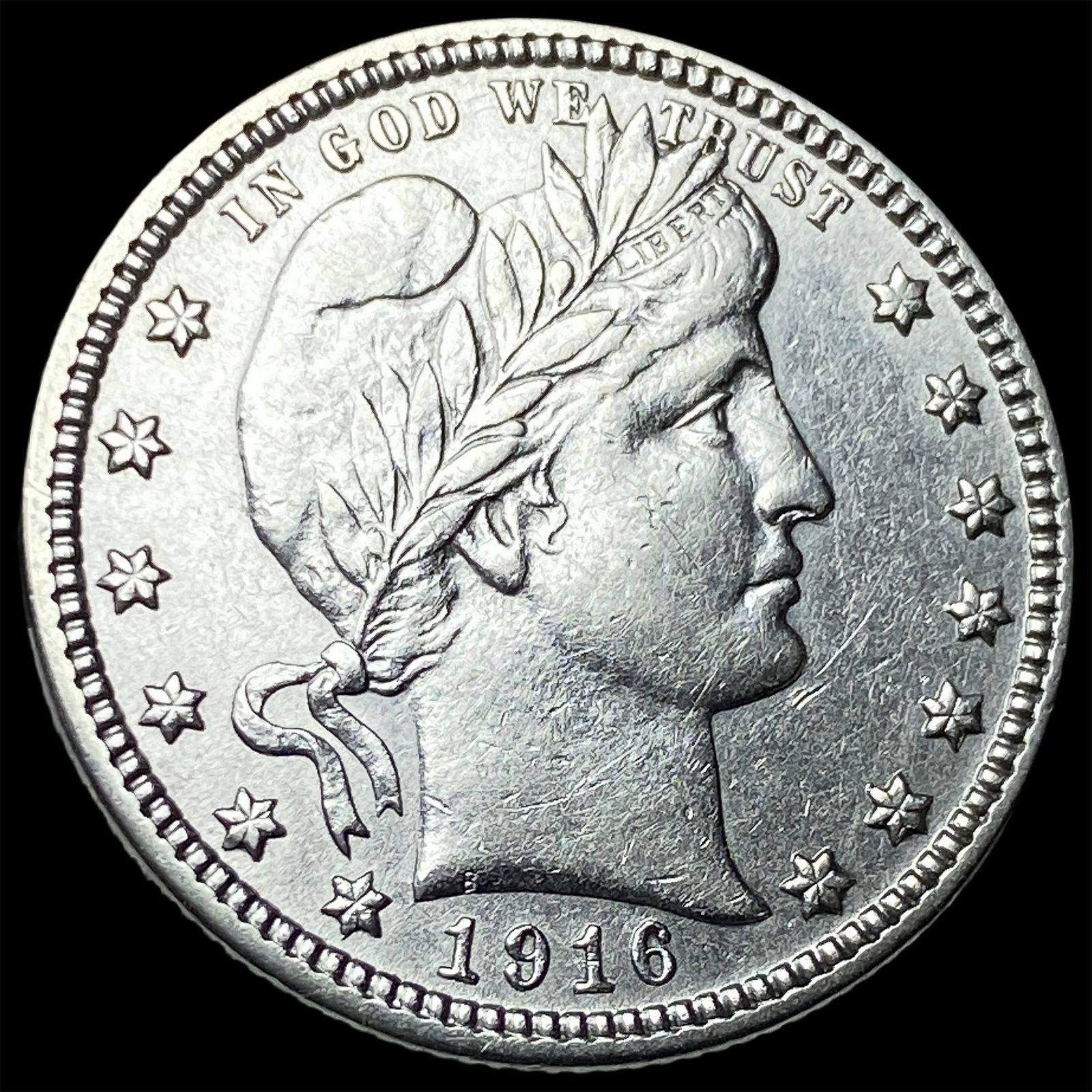 1916-D Silver Barber Quarter CLOSELY UNCIRCULATED: 1916-D Silver Barber Quarter CLOSELY UNCIRCULATED