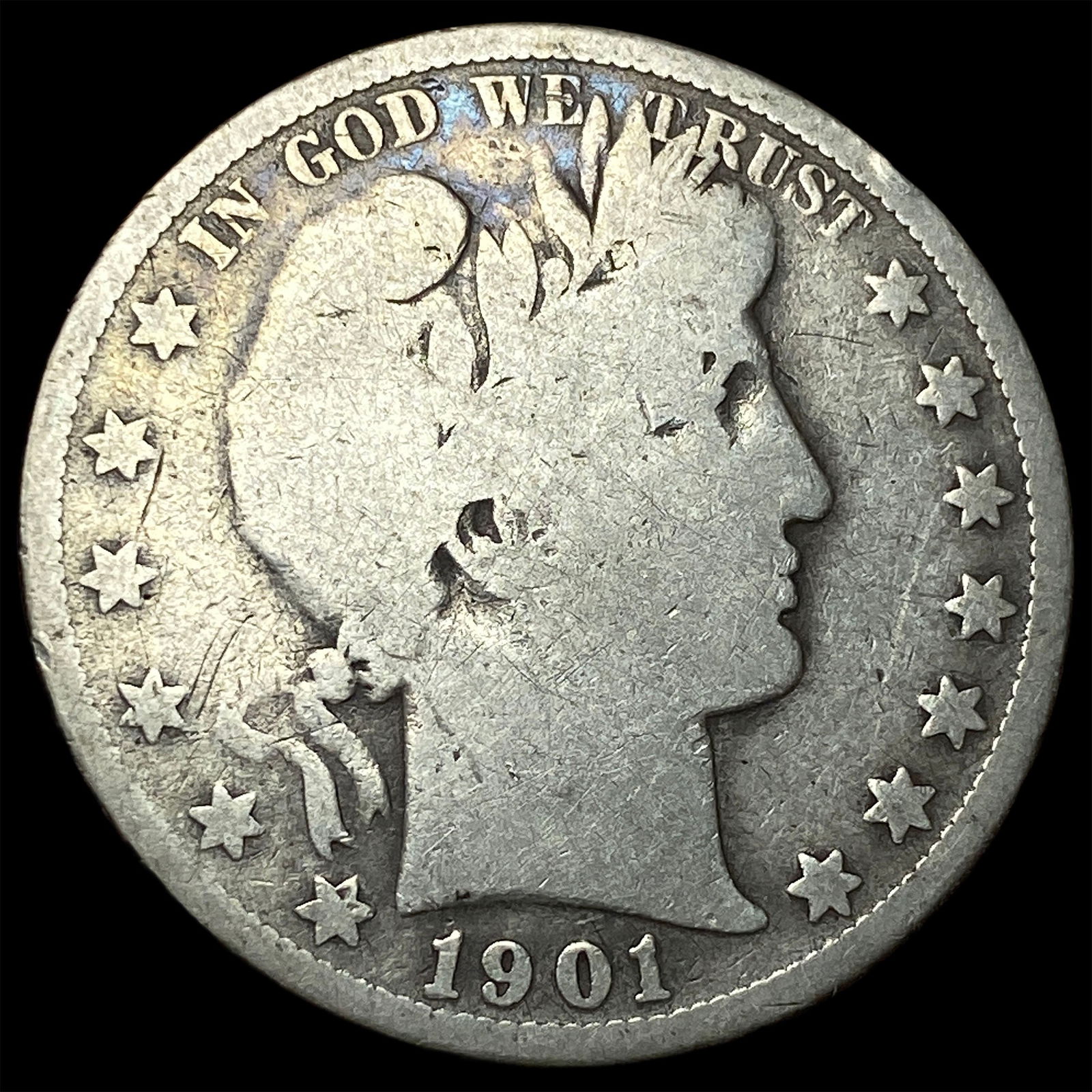 1901-S Silver Barber Half Dollar NICELY CIRCULATED (1 of 2)