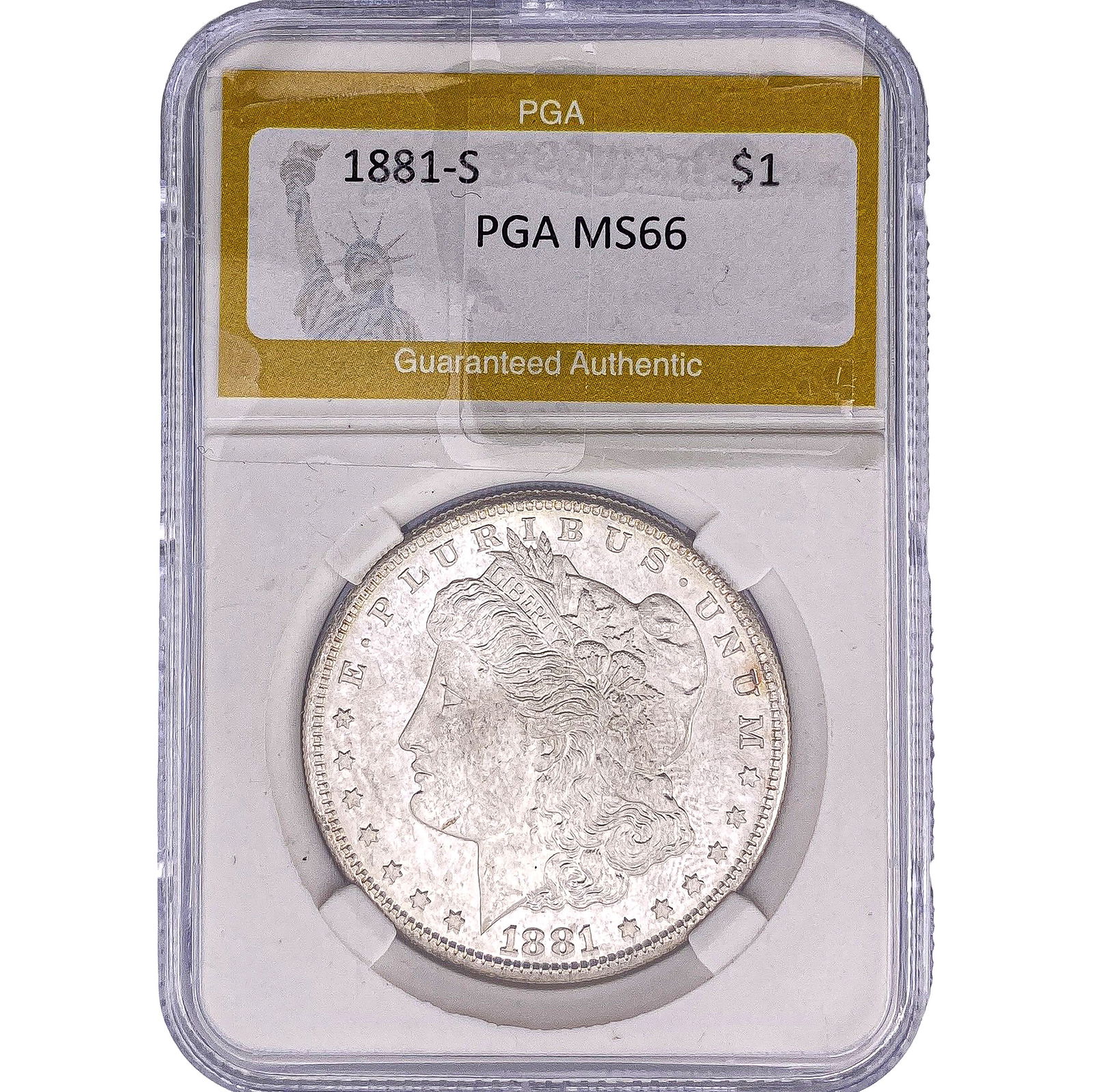 1881-S Morgan Silver Dollar PGA MS66: 1881-S Morgan Silver Dollar PGA MS66