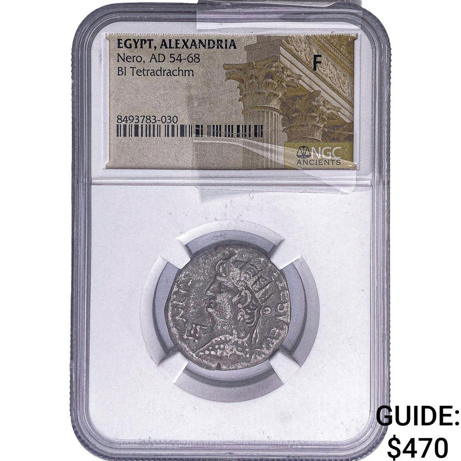 Roman Egypt Nero 54-68 AD Bi Tetradrachm NGC F: Roman Egypt Nero 54-68 AD Bi Tetradrachm NGC F