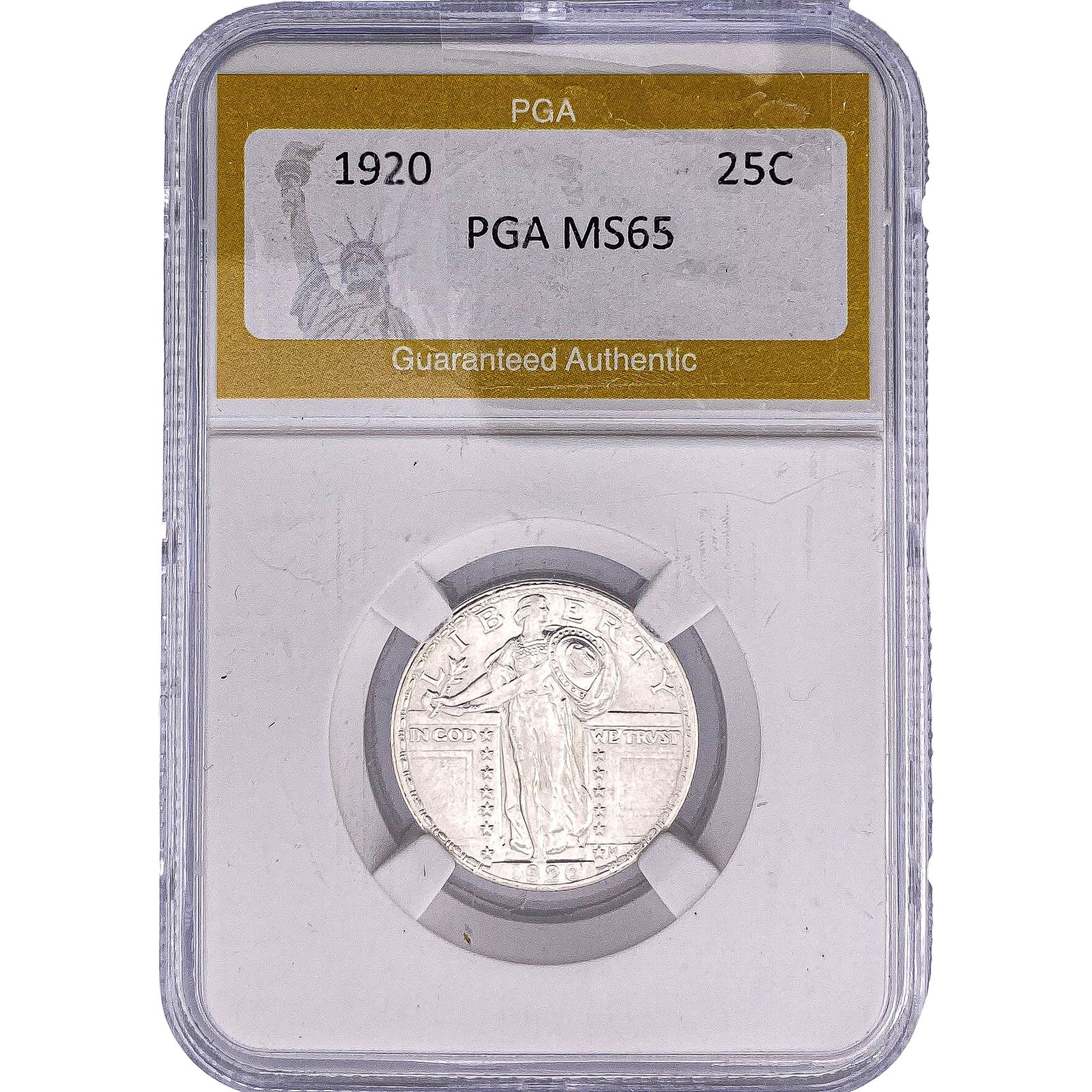1920 Standing Liberty Quarter PGA MS65: 1920 Standing Liberty Quarter PGA MS65