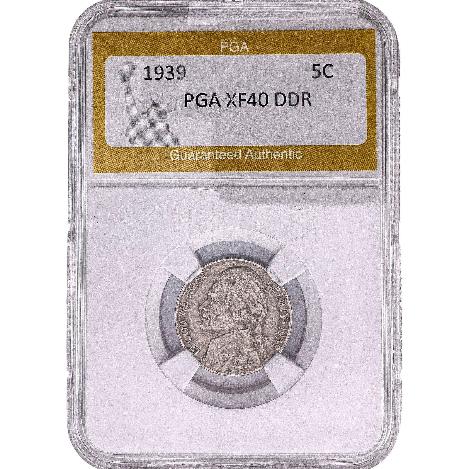 1939 Jefferson Nickel PGA XF40 DDR: 1939 Jefferson Nickel PGA XF40 DDR
