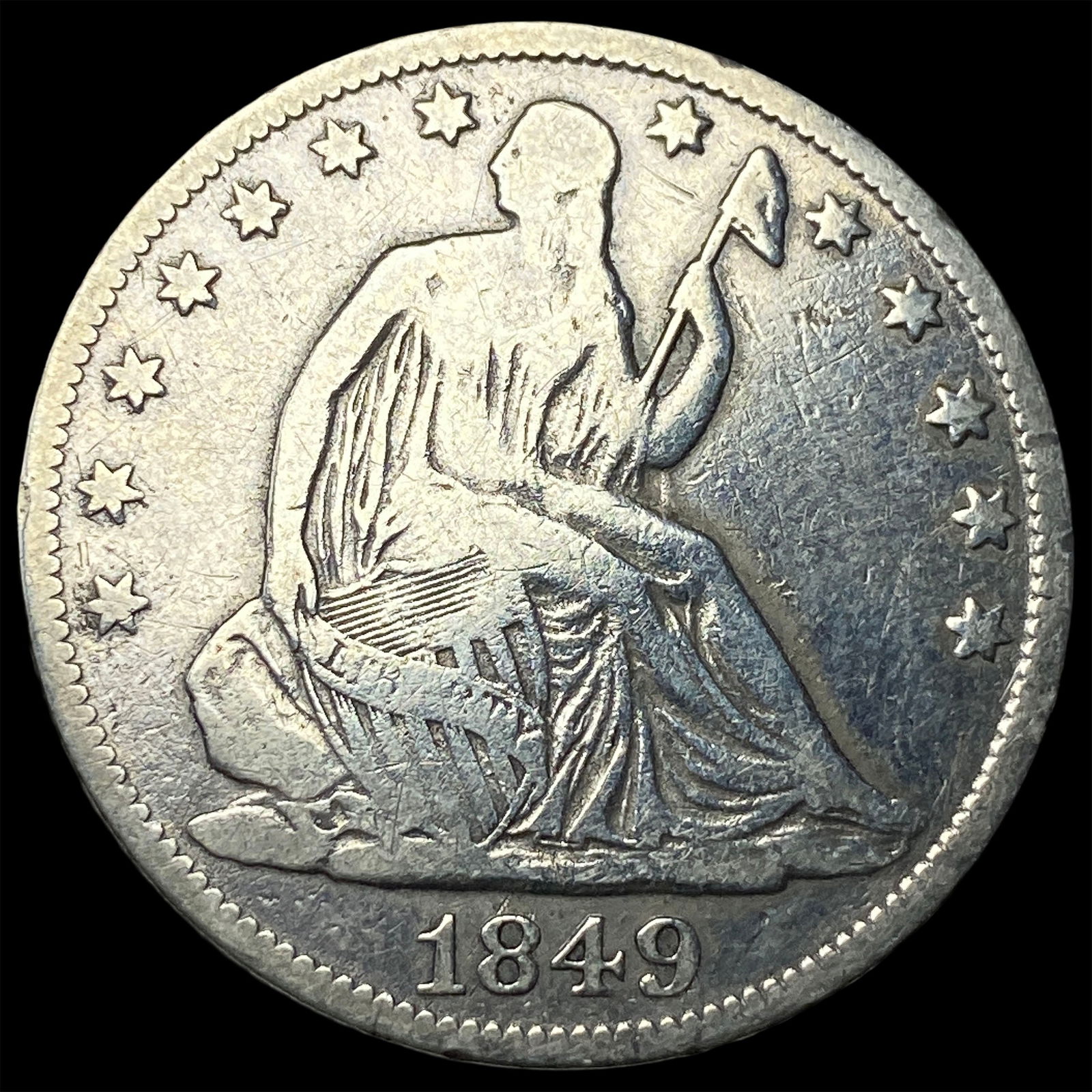 1849-O Silver Seated Liberty Half Dollar NICELY CIRCULATED (1 of 2)