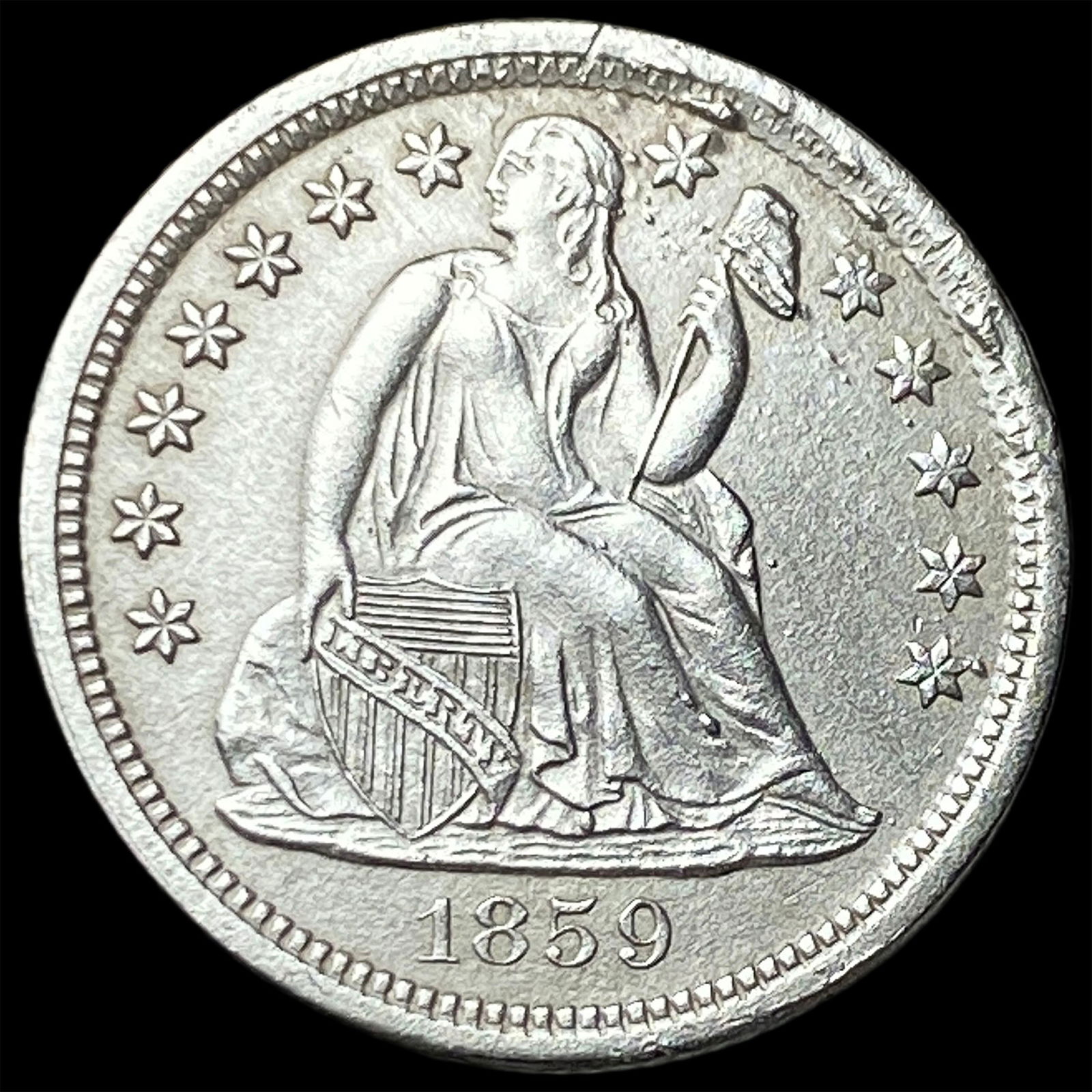 1859-O Silver Seated Liberty Dime UNCIRCULATED (1 of 2)
