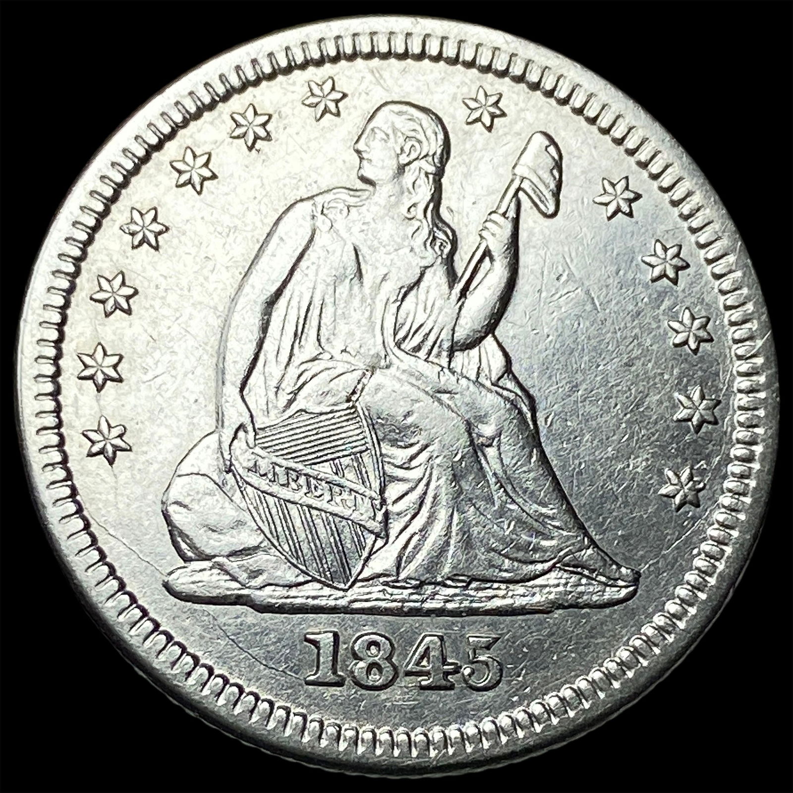 1845 Seated Liberty Quarter CHOICE AU (1 of 2)