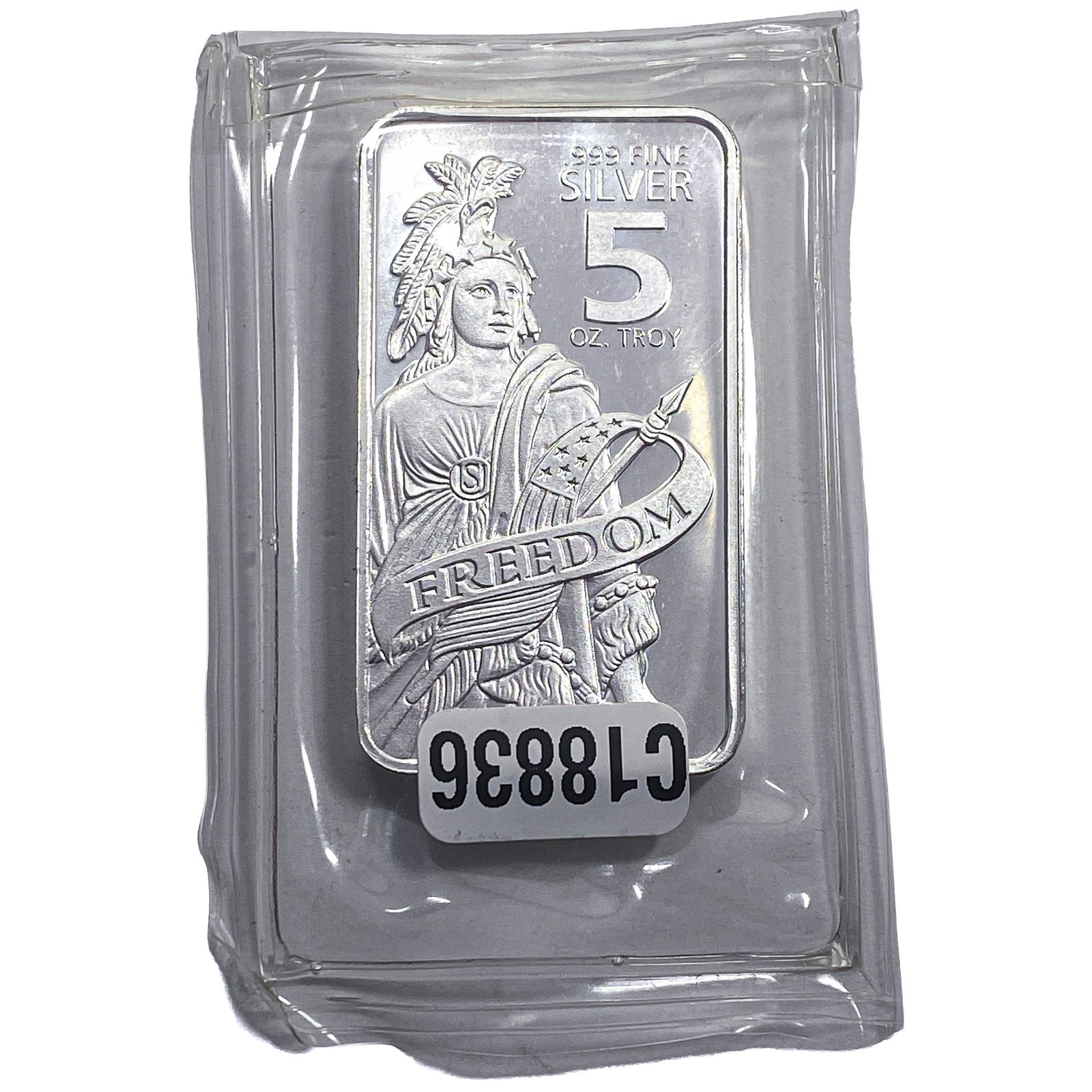 Ag 47 Freedom Silver Bar 5oz: Ag 47 Freedom Silver Bar 5oz