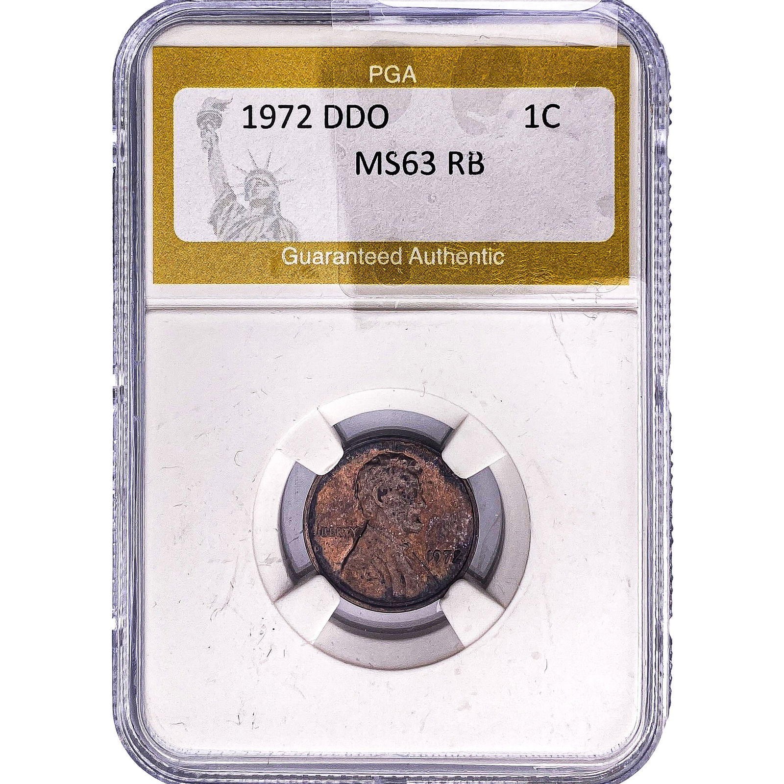 1972 DDO Lincoln Memorial Cent PGA MS63 RB: 1972 DDO Lincoln Memorial Cent PGA MS63 RB