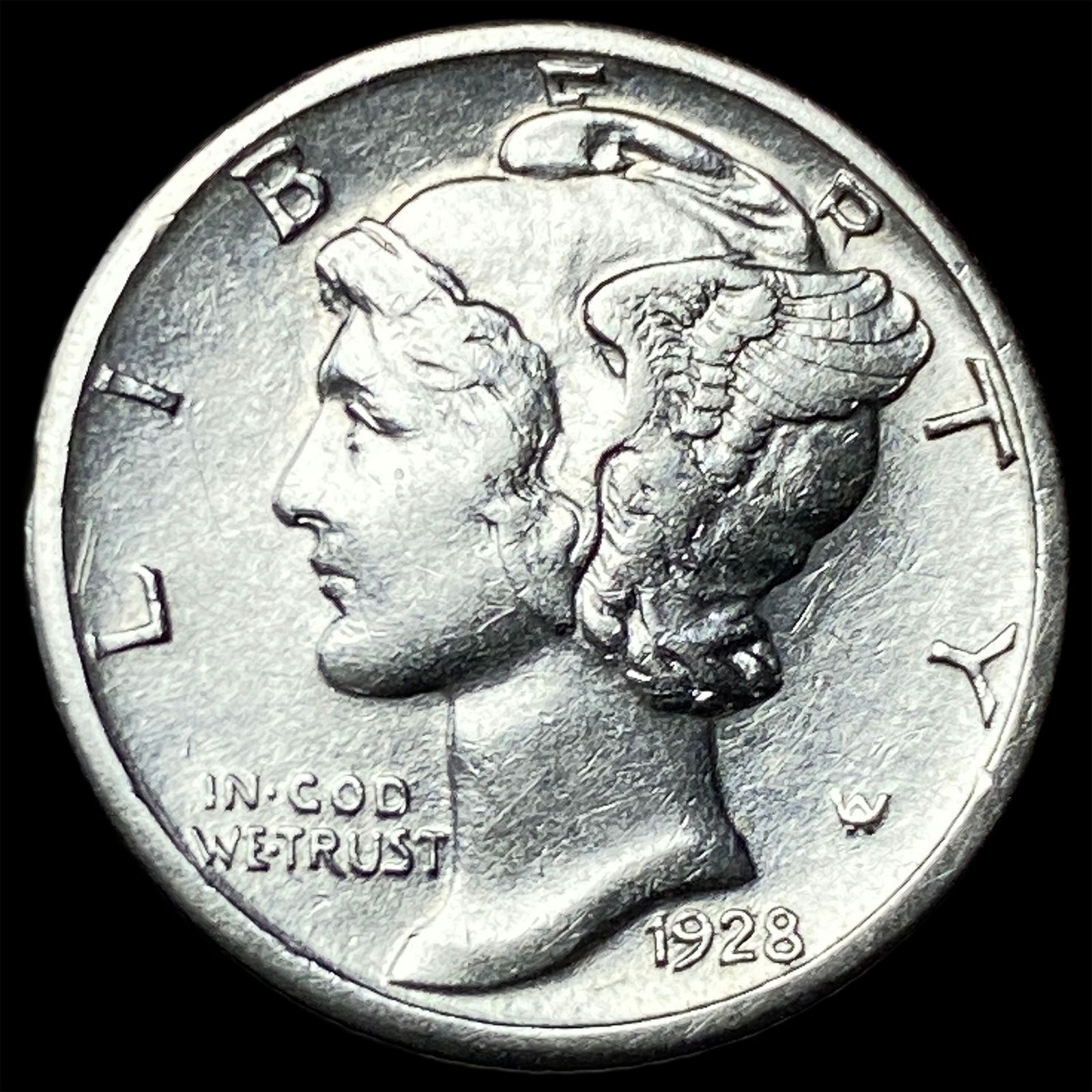 1928-S Silver Mercury Dime CLOSELY UNCIRCULATED: 1928-S Silver Mercury Dime CLOSELY UNCIRCULATED