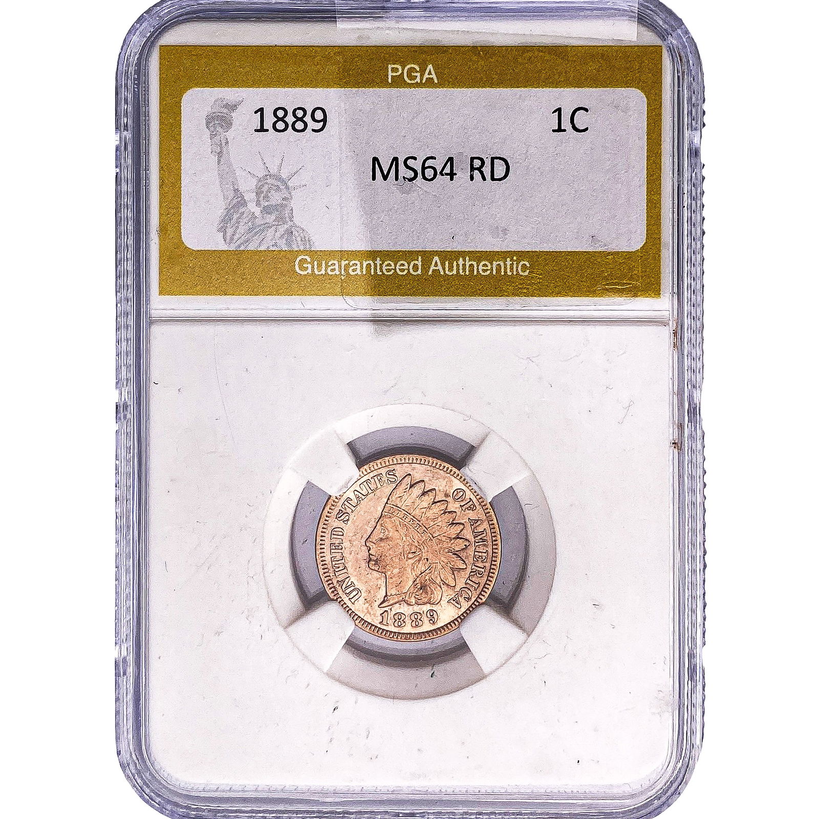 1889 Indian Head Cent PGA MS64 RD: 1889 Indian Head Cent PGA MS64 RD