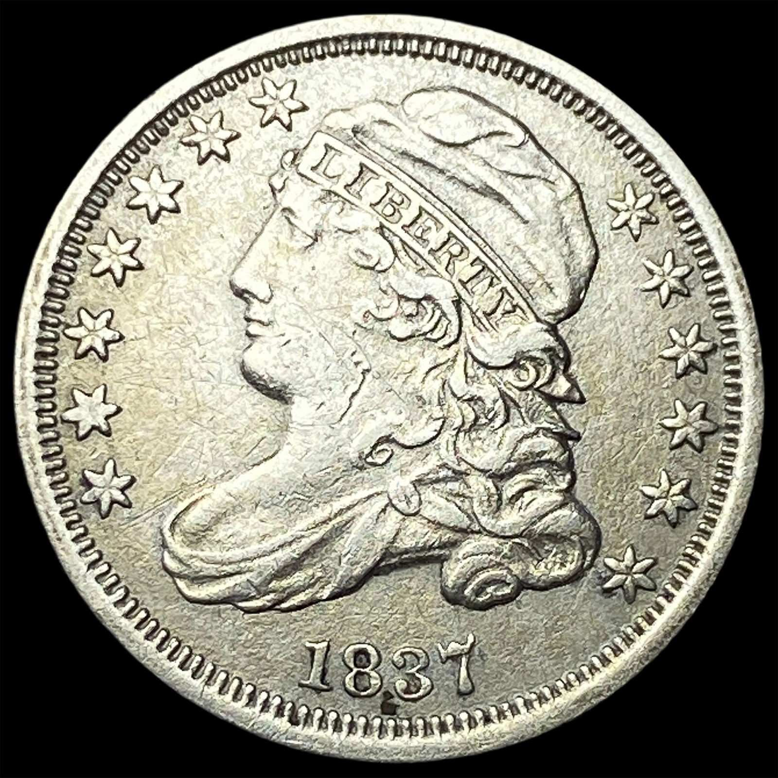 1837 Capped Bust Dime NEARLY UNCIRCULATED: 1837 Capped Bust Dime NEARLY UNCIRCULATED