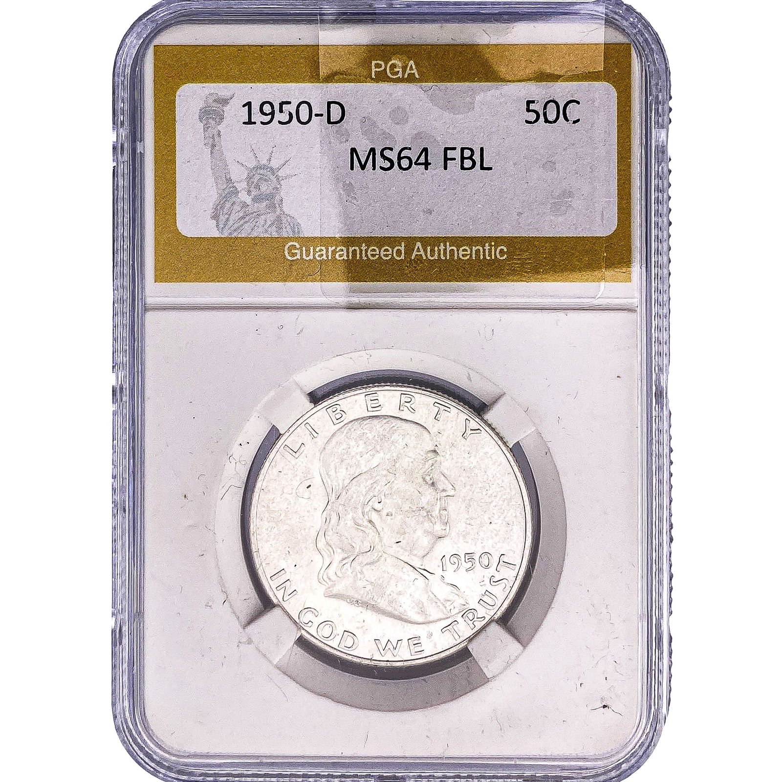 1950-D Franklin Half Dollar PGA MS64 FBL (1 of 2)