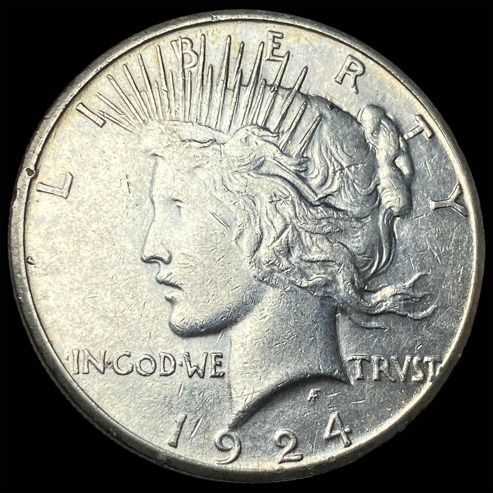 1924-S Silver Peace Dollar CLOSELY UNCIRCULATED: 1924-S Silver Peace Dollar CLOSELY UNCIRCULATED