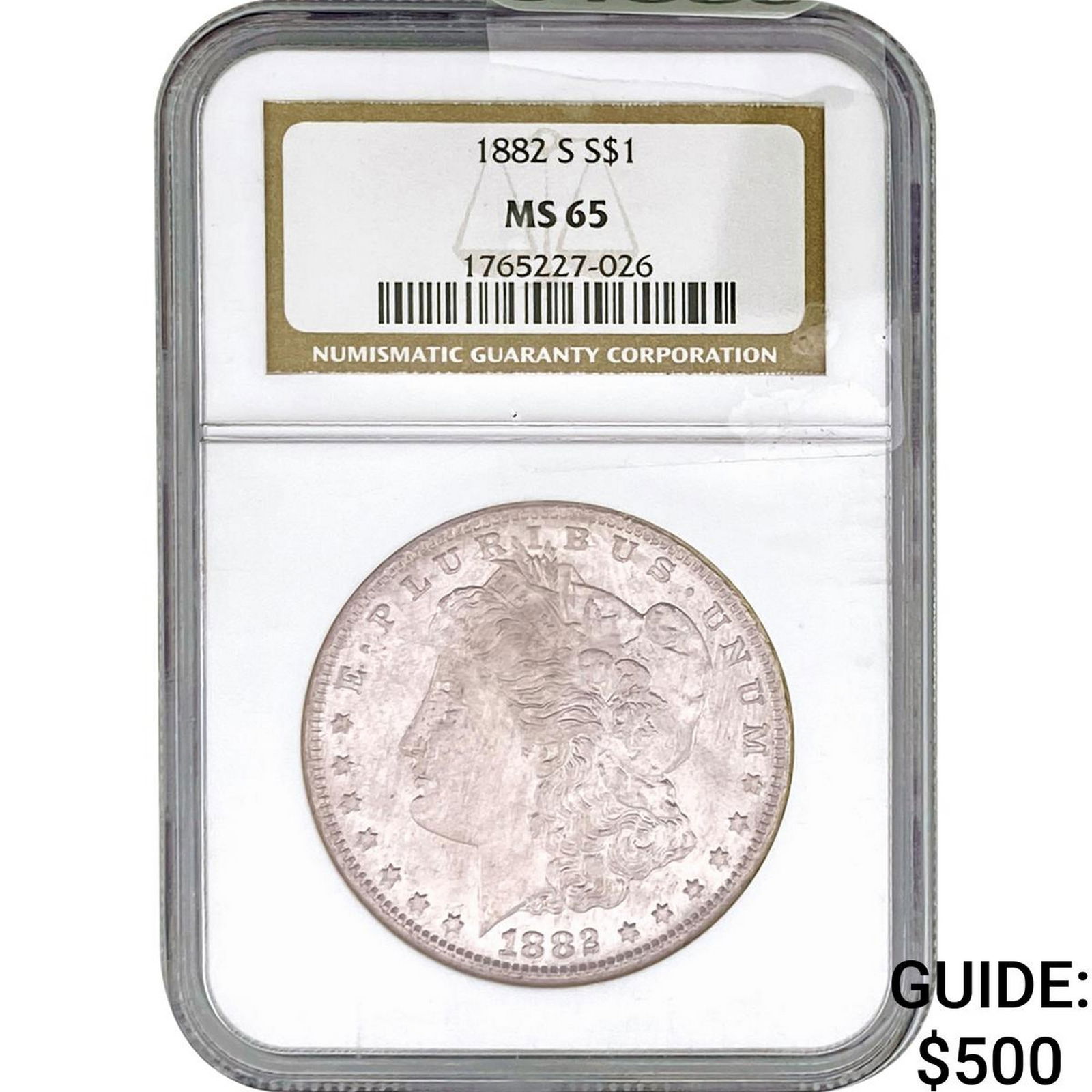 1882-S Morgan Silver Dollar NGC MS65: 1882-S Morgan Silver Dollar NGC MS65