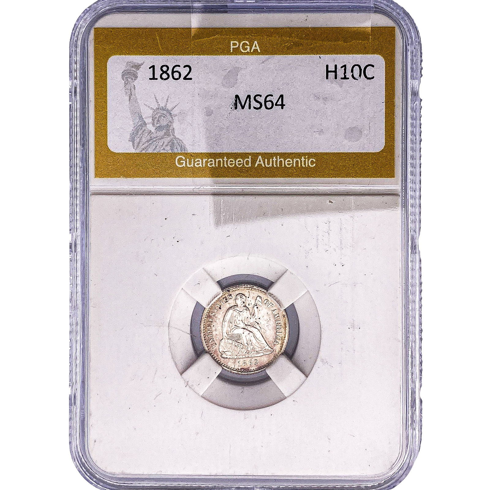 1862 Seated Liberty Half Dime PGA MS64: 1862 Seated Liberty Half Dime PGA MS64