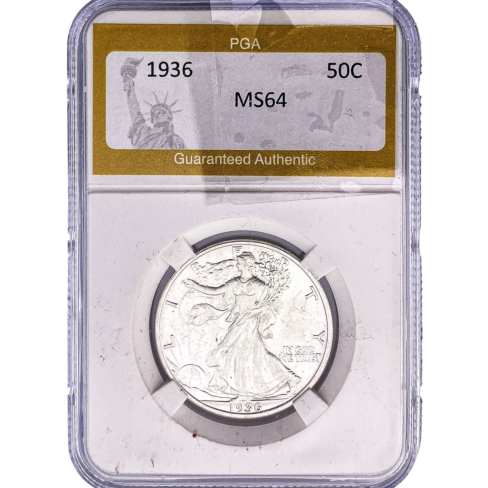 1936 Walking Liberty Half Dollar PGA MS64: 1936 Walking Liberty Half Dollar PGA MS64