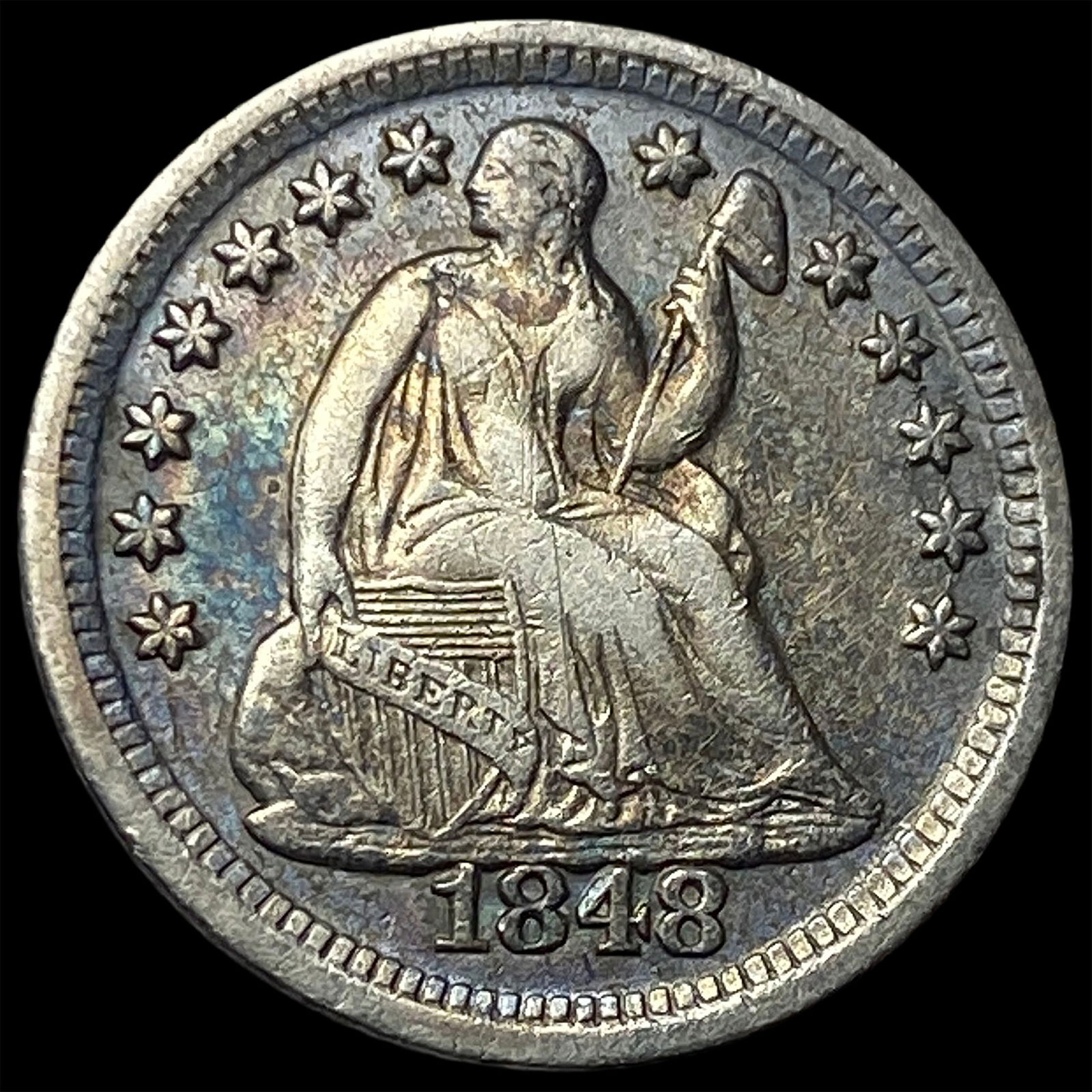 1848-O Silver Half Dime CLOSELY UNCIRCULATED: 1848-O Silver Half Dime CLOSELY UNCIRCULATED