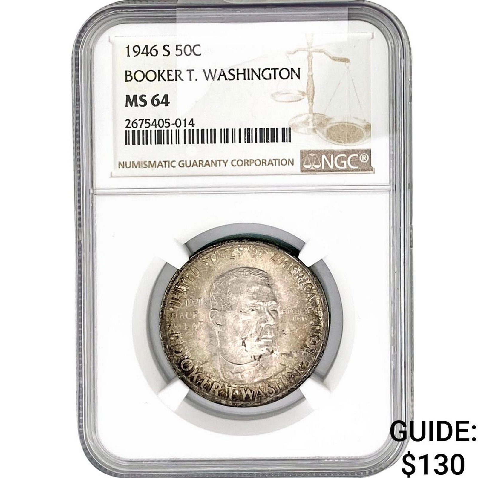 1946-S Booker T Half Dollar NGC MS64: 1946-S Booker T Half Dollar NGC MS64