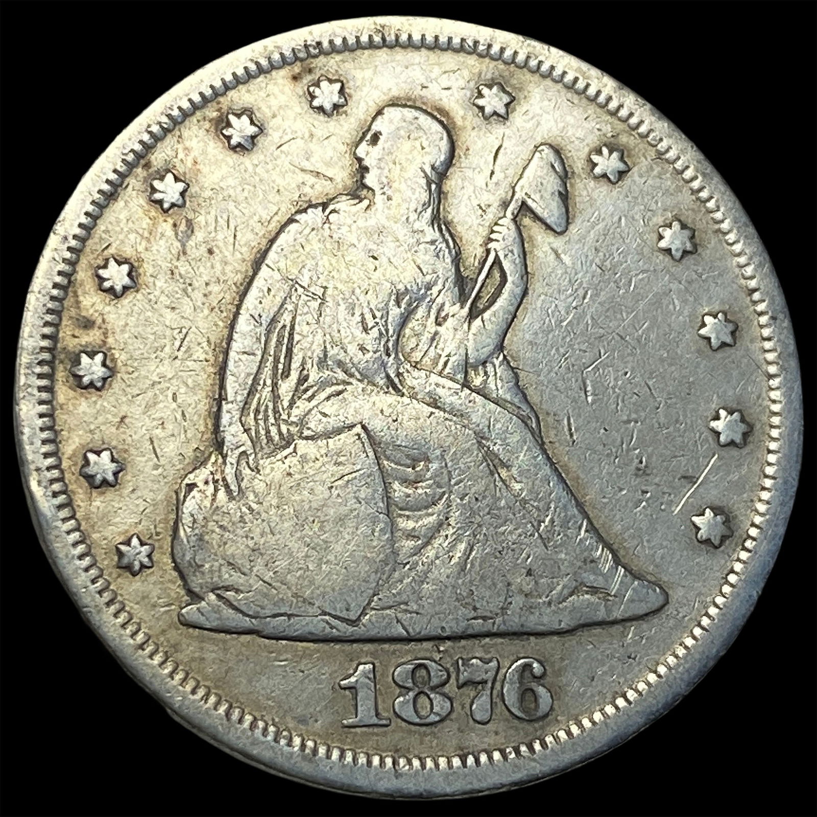 1876-S Silver Twenty Cents ABOUT UNCIRCULATED: 1876-S Silver Twenty Cents ABOUT UNCIRCULATED