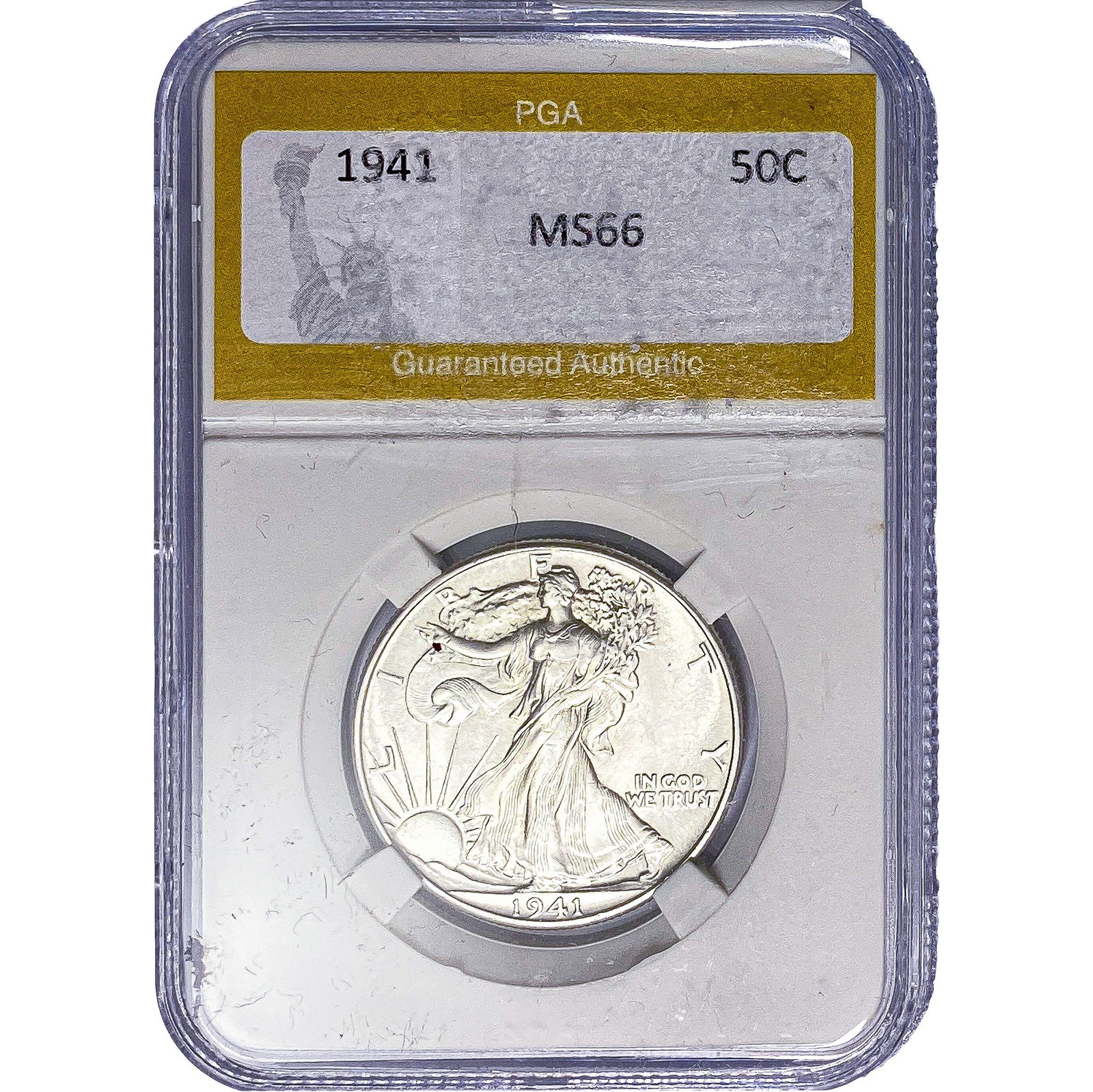 1941 Walking Liberty Half Dollar PGA MS66: 1941 Walking Liberty Half Dollar PGA MS66
