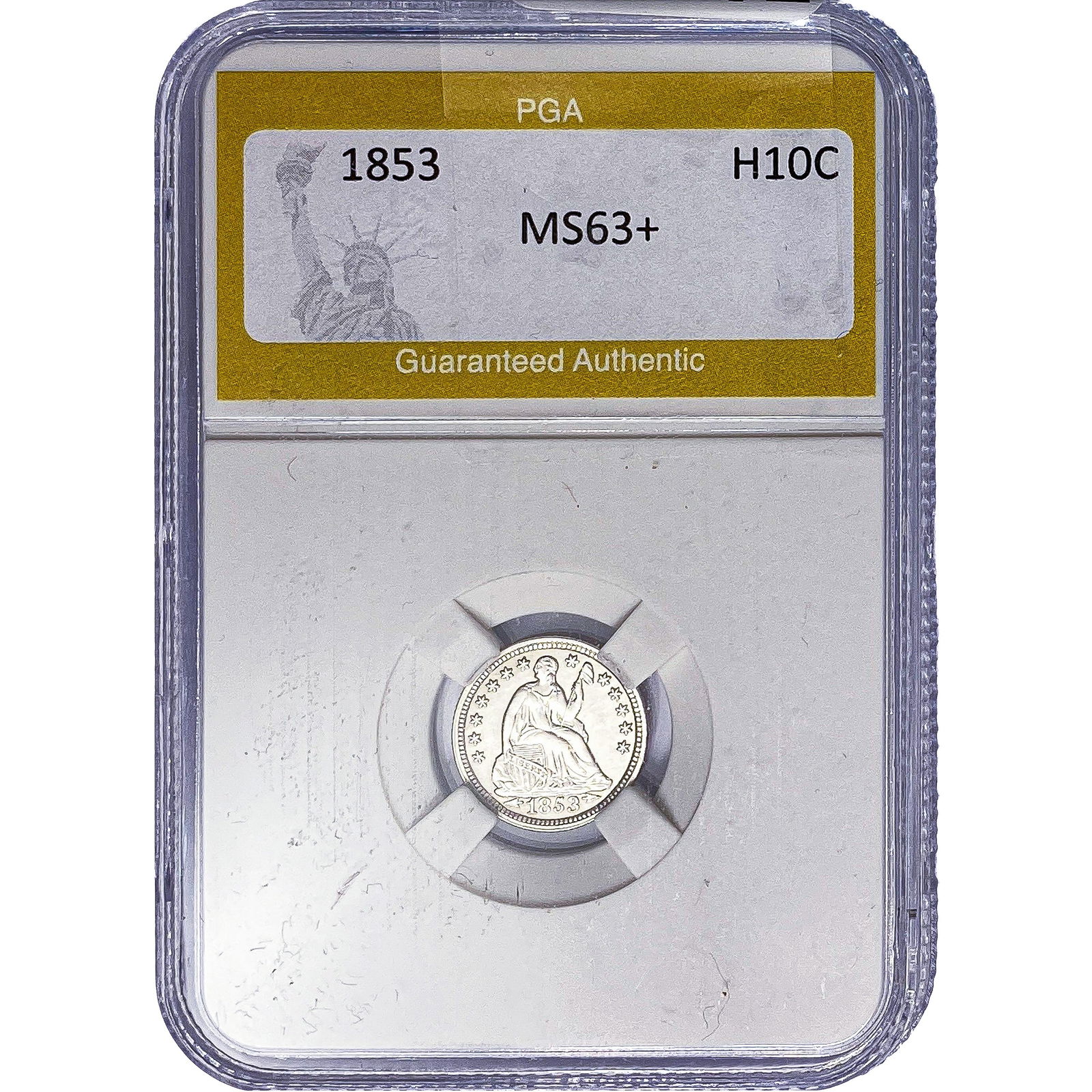 1853 Seated Liberty Half Dime PGA MS63+: 1853 Seated Liberty Half Dime PGA MS63+