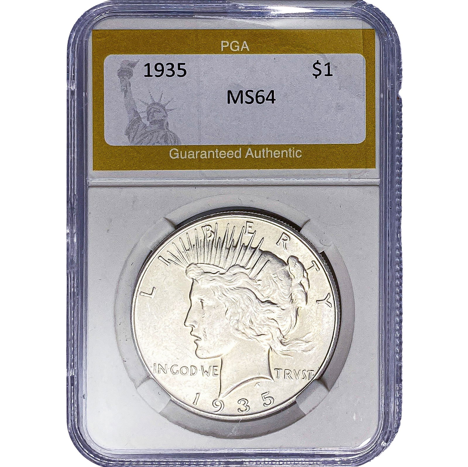 1935 Silver Peace Dollar PGA MS64: 1935 Silver Peace Dollar PGA MS64